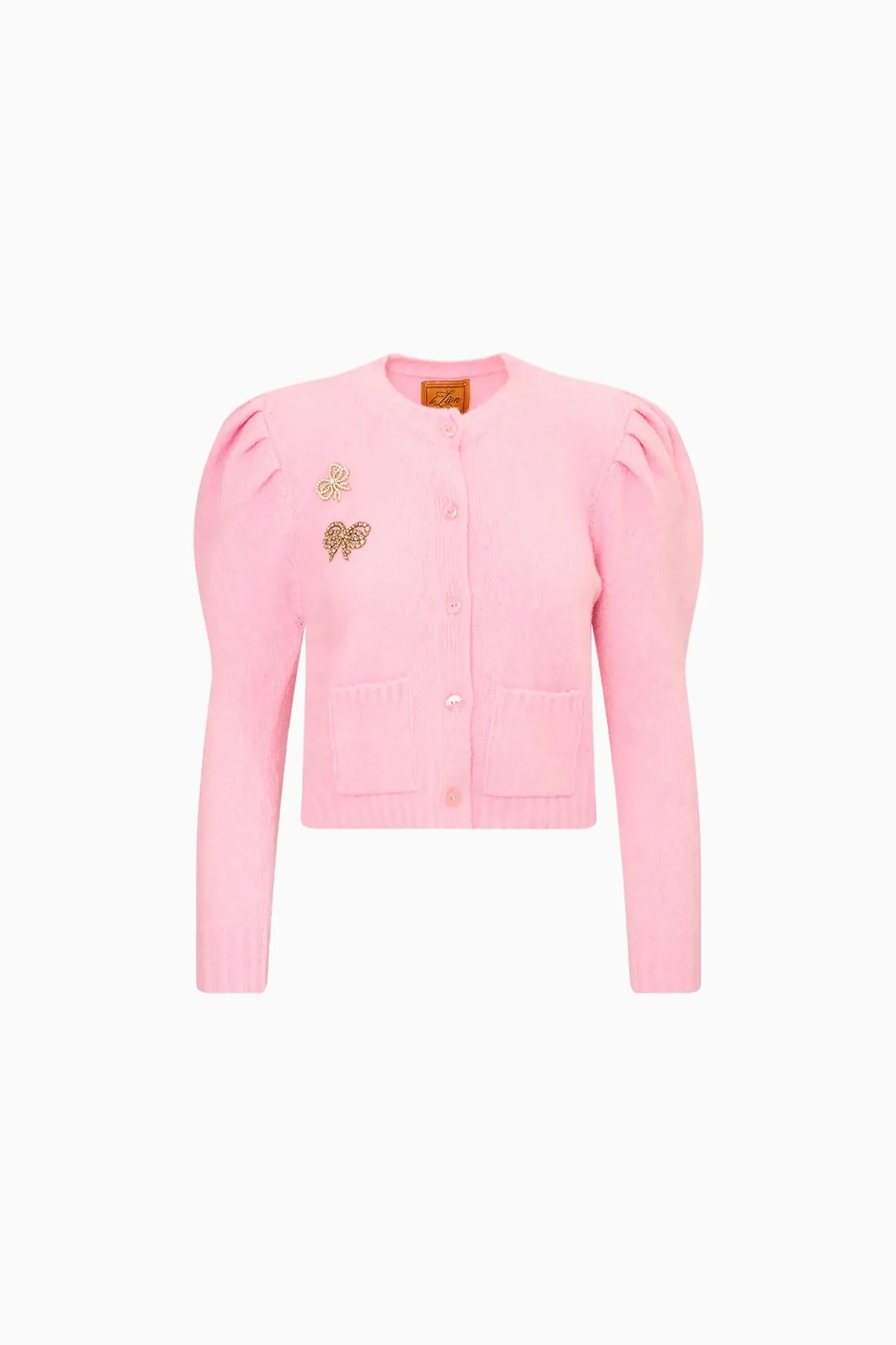 Le Lion Girls Puff Sleeve Laurita Bow Cardigan Le Lion Girls Puff Sleeve Laurita Bow Cardigan