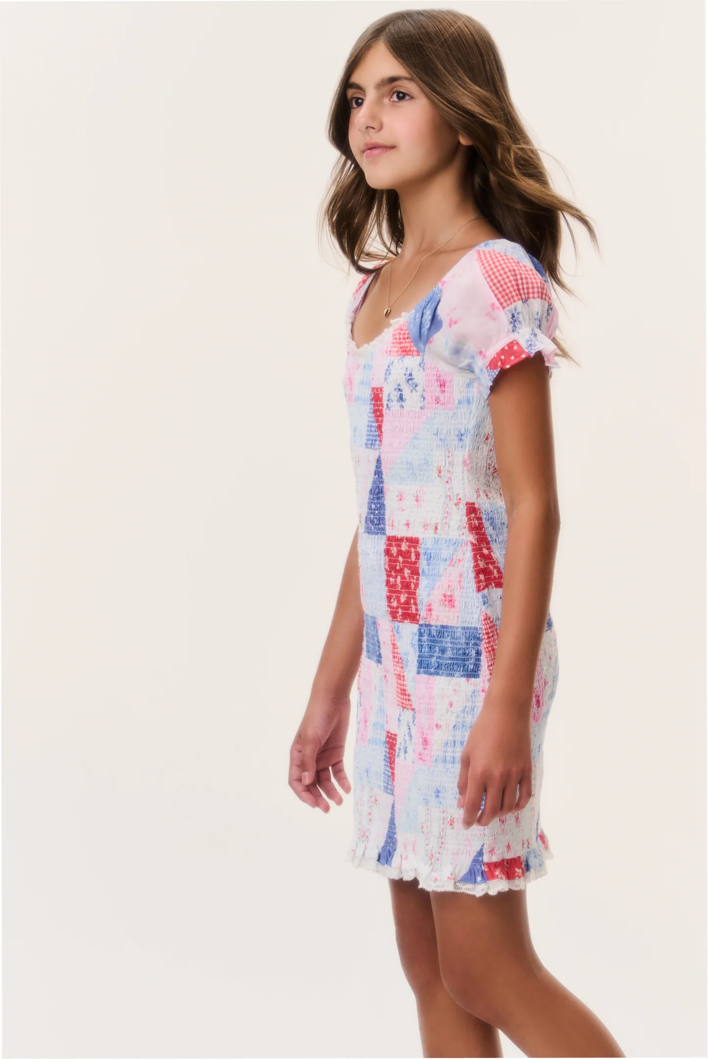 Tween Solier Patchwork Mini Dress
