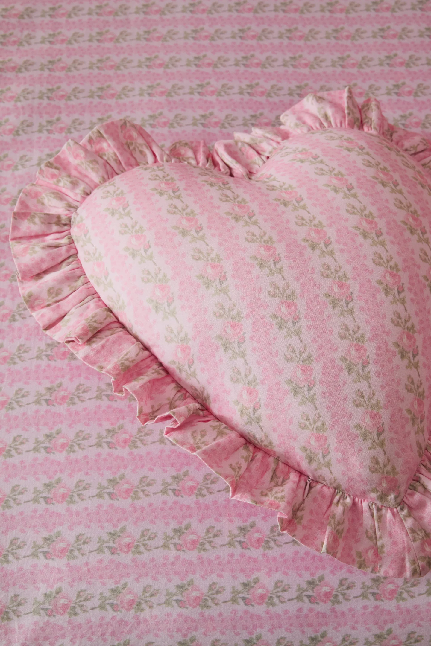 Forever In Love Ruffle Heart Pillow