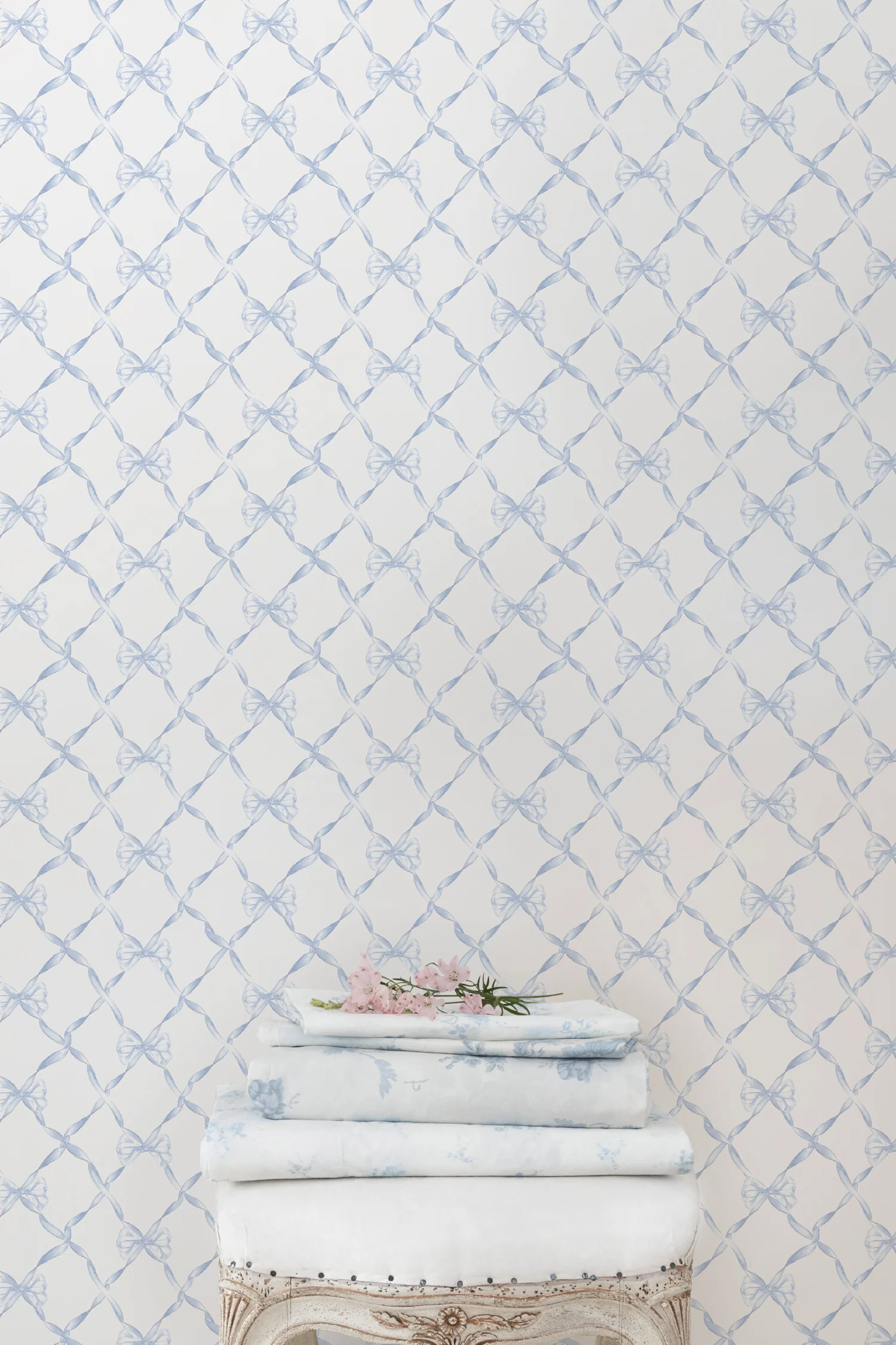 Baby Bow Blue Bella Standard Wallpaper