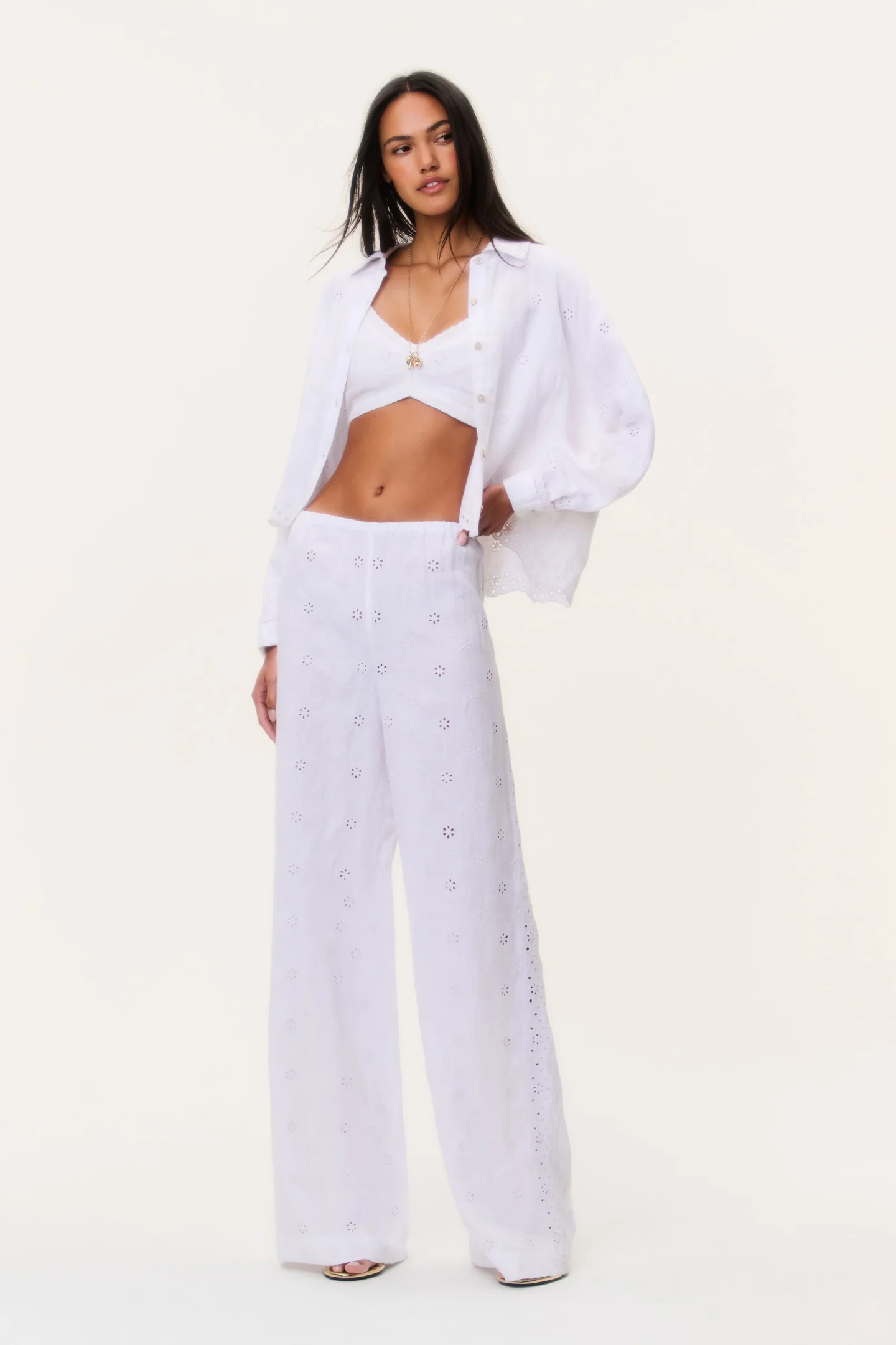 Cinna Eyelet Linen Pant