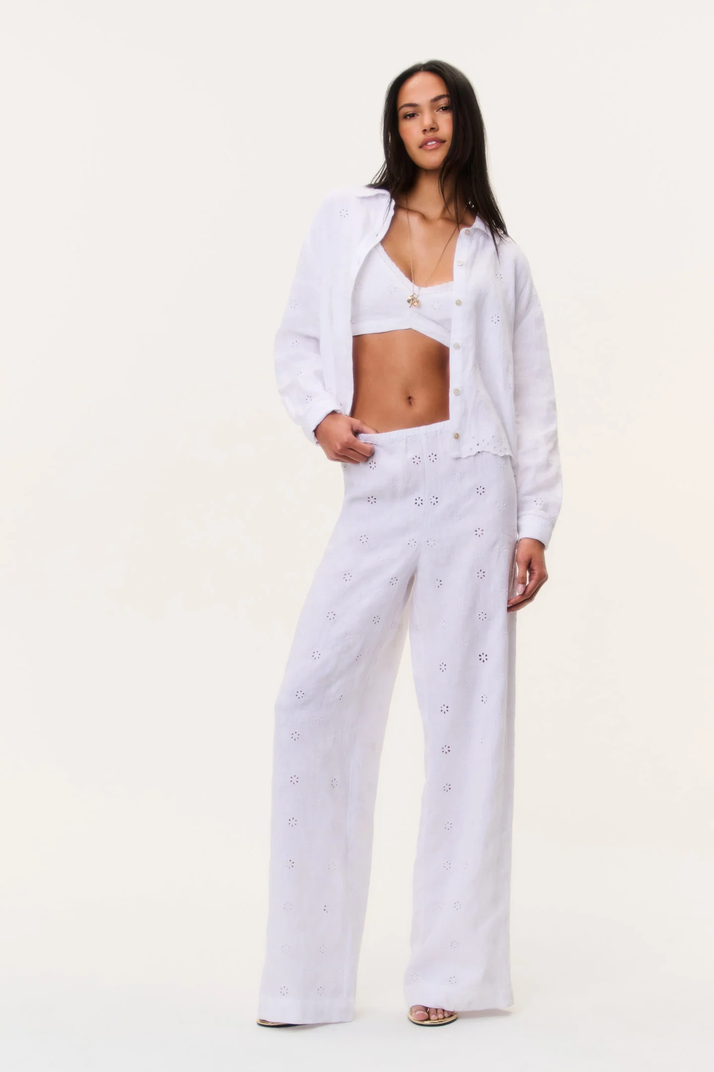 Cinna Eyelet Linen Pant