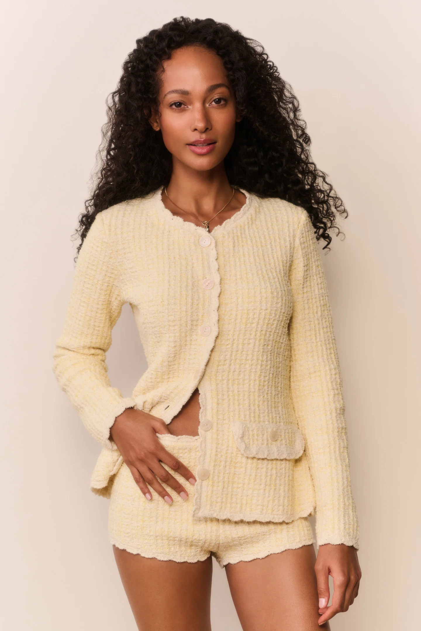 Gaililee Knit Tweed Cardigan