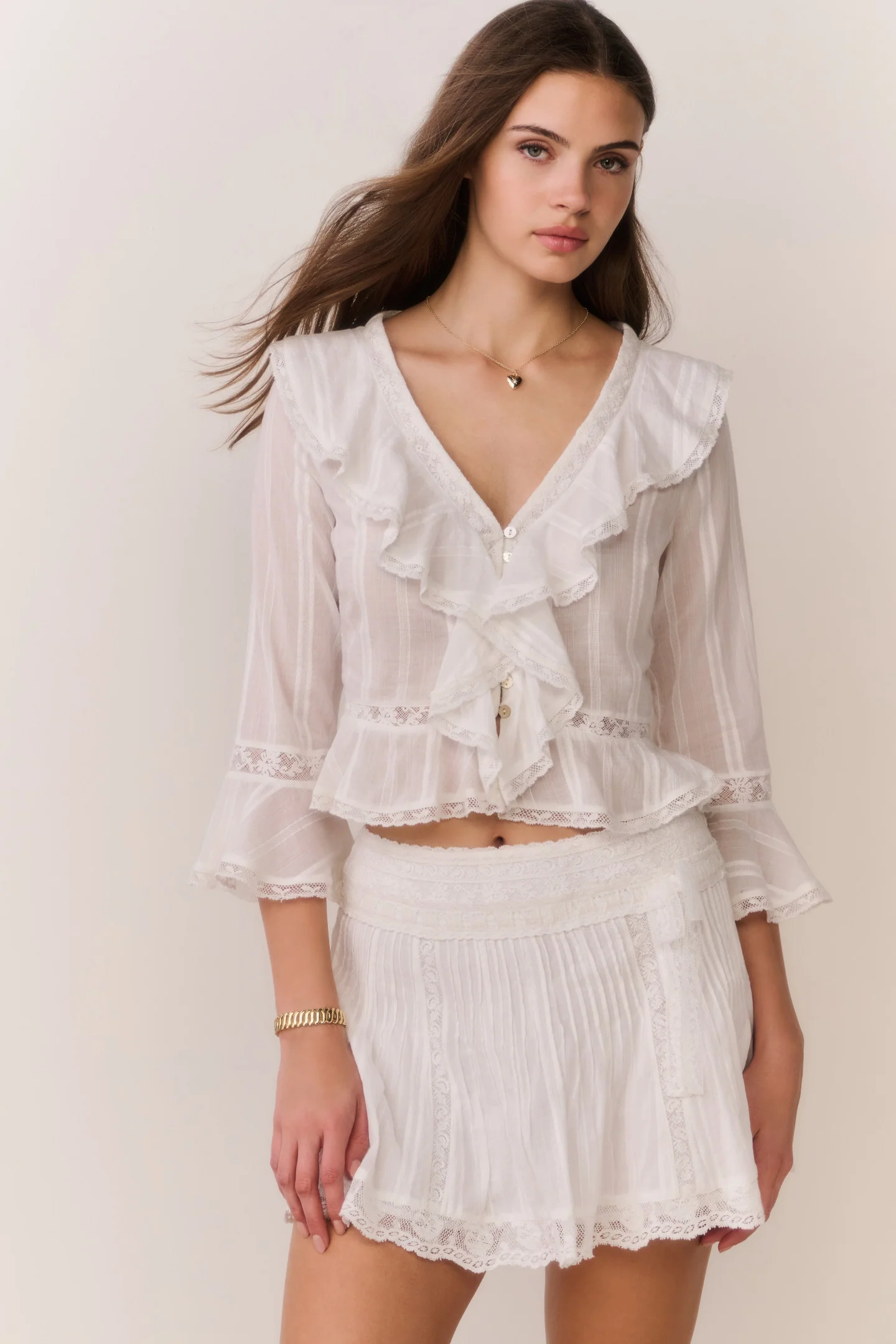 Solena Cotton Victorian Mini Skirt