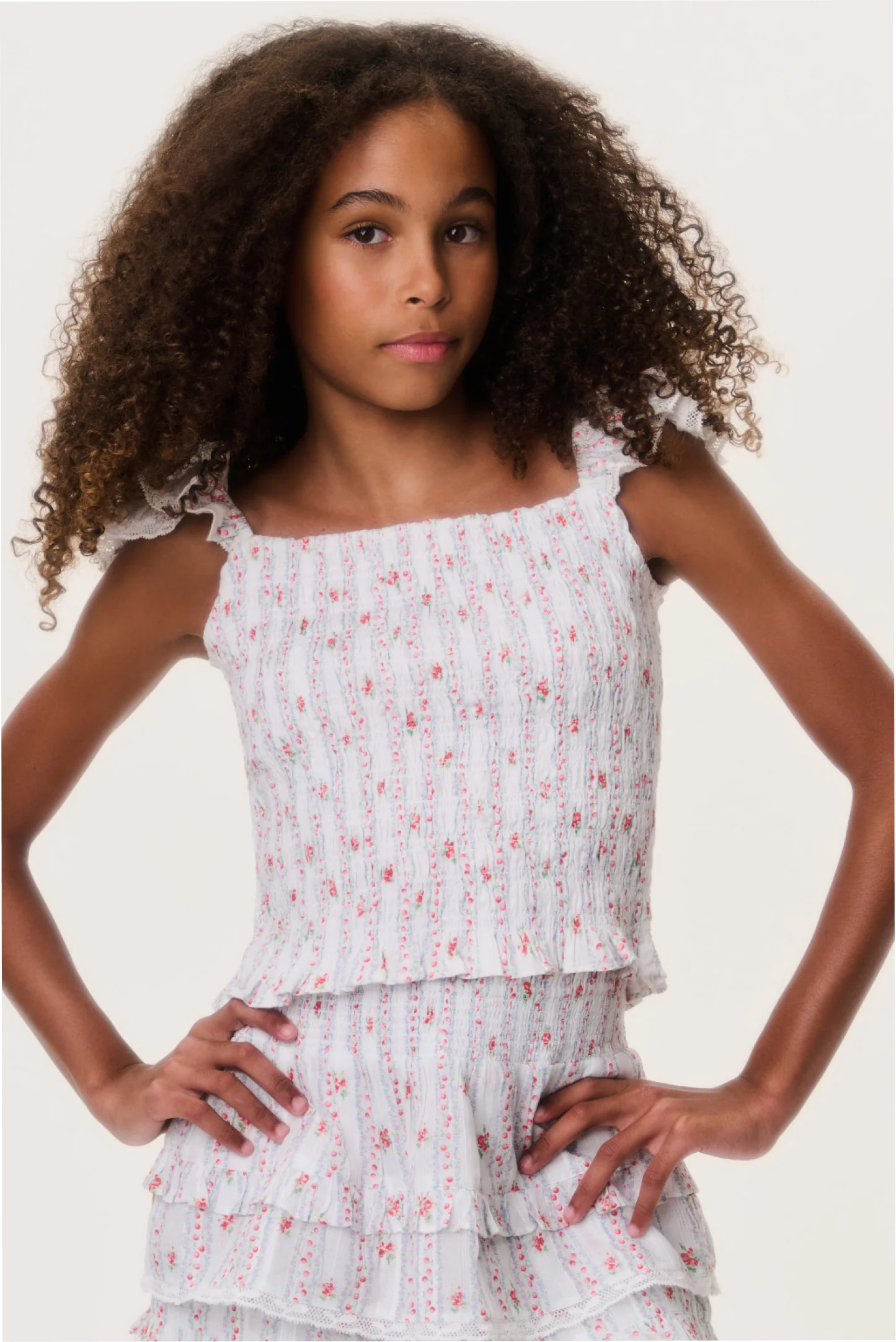 Tween Cherry Stripe Caspia Top