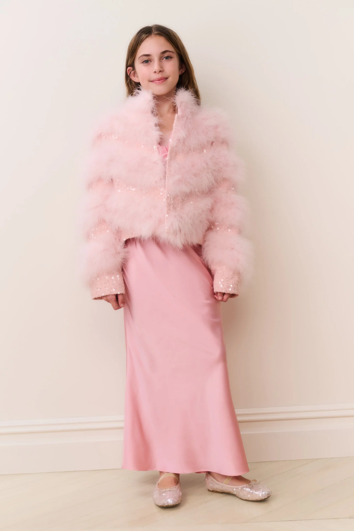 Tween Trislyn Feather Sequin Jacket