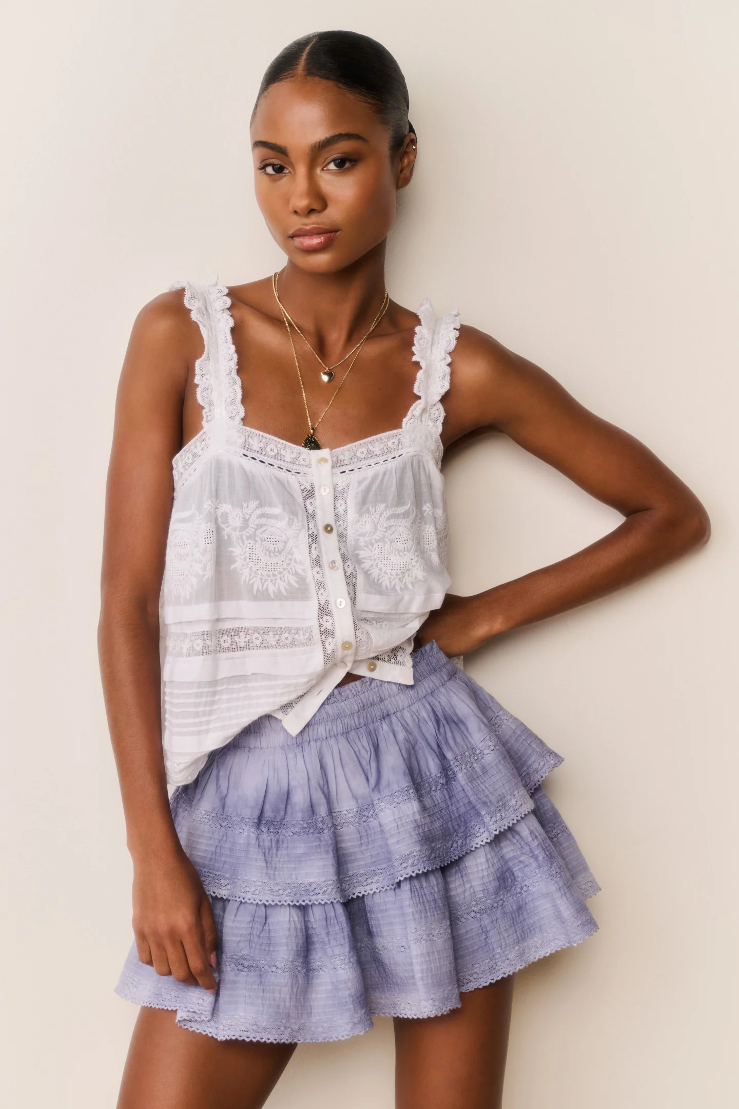 Ruffle Mini Hand-Dyed Skirt
