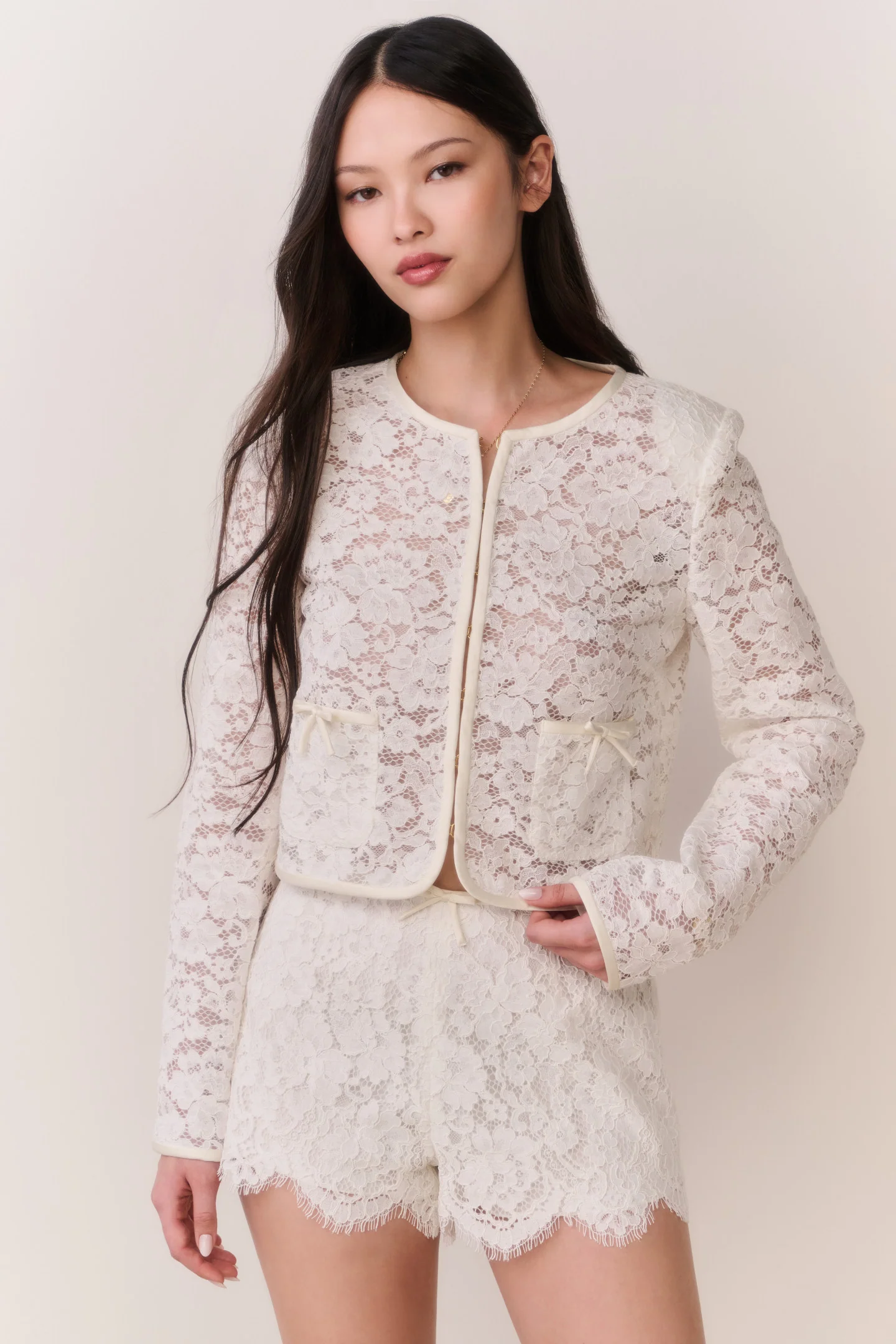 Junetta Cropped Lace Jacket