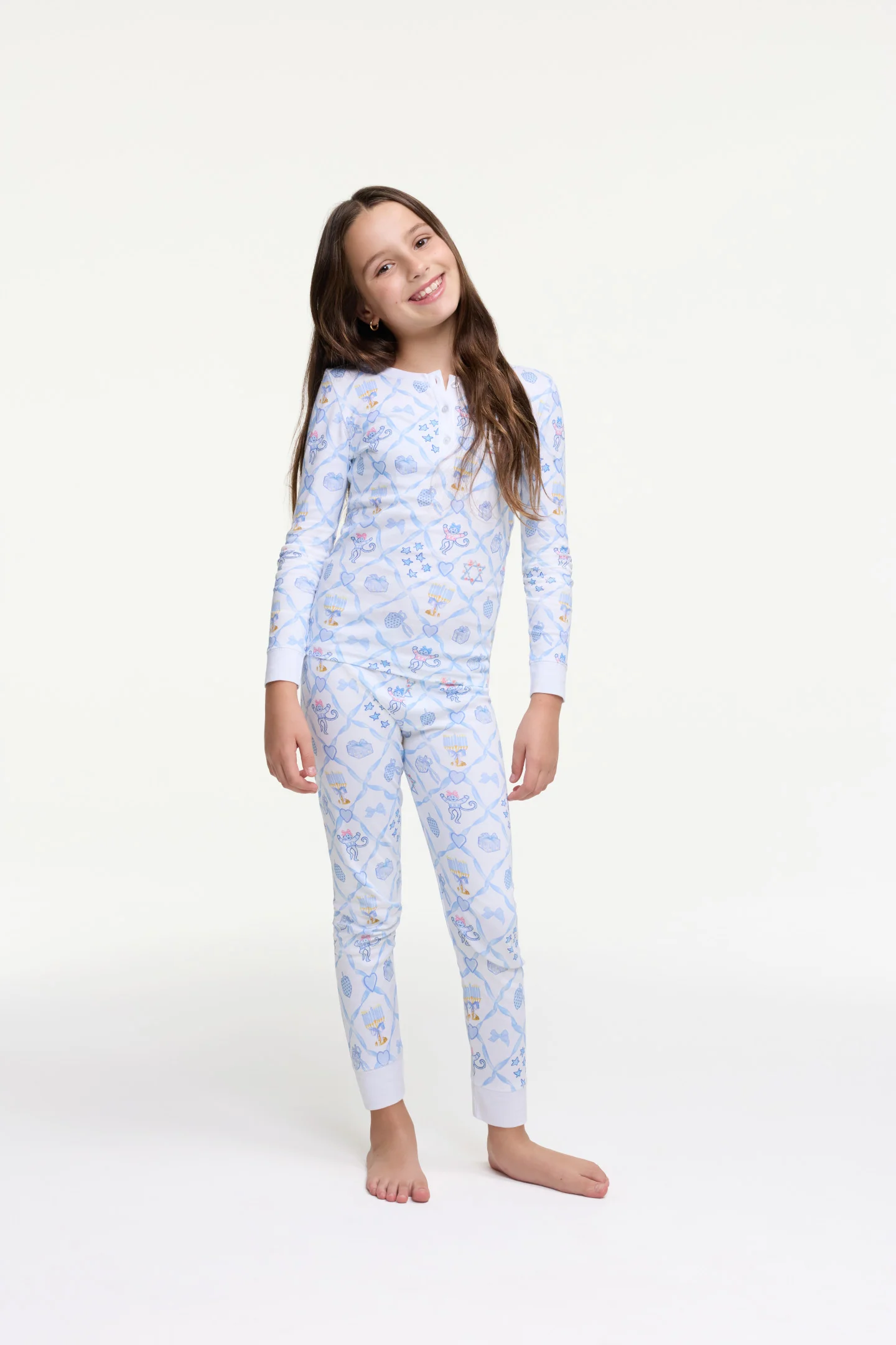 LoveShackFancy x Roller Rabbit Kids Starry Nights Lattice Pajamas