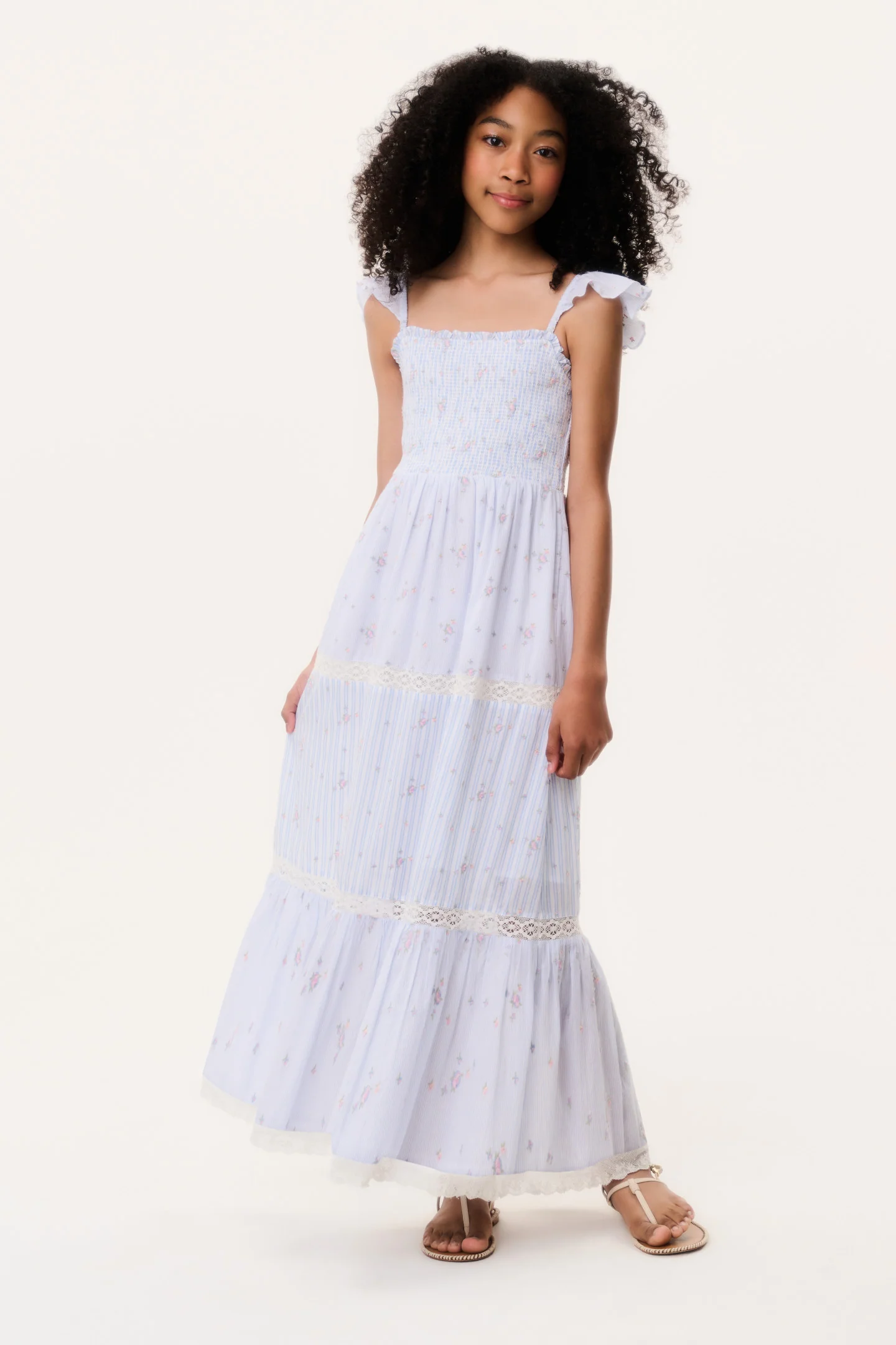 Tween Rhiannon Striped Floral Dress