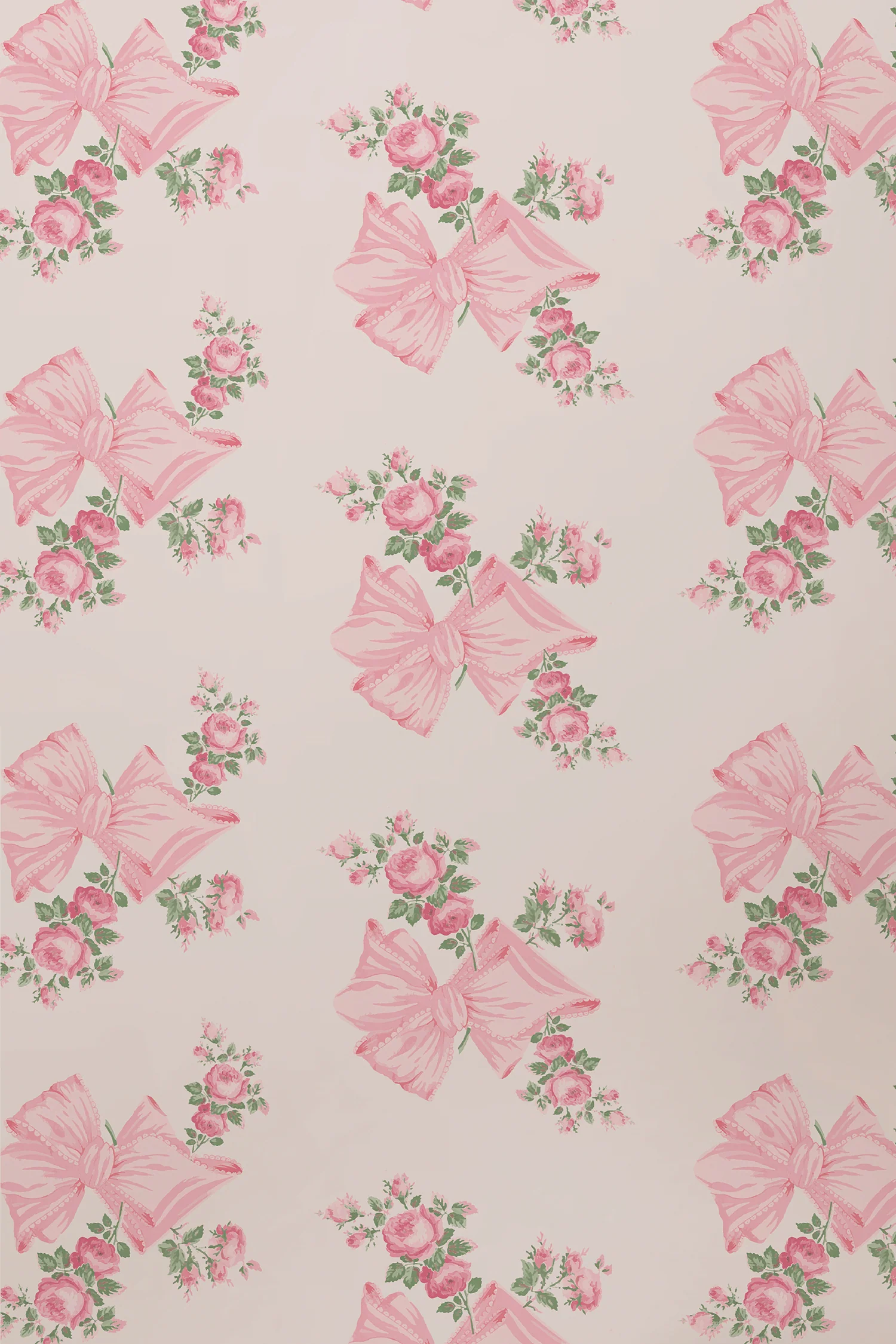 Rosa Beaux Pink Mint Standard Wallpaper