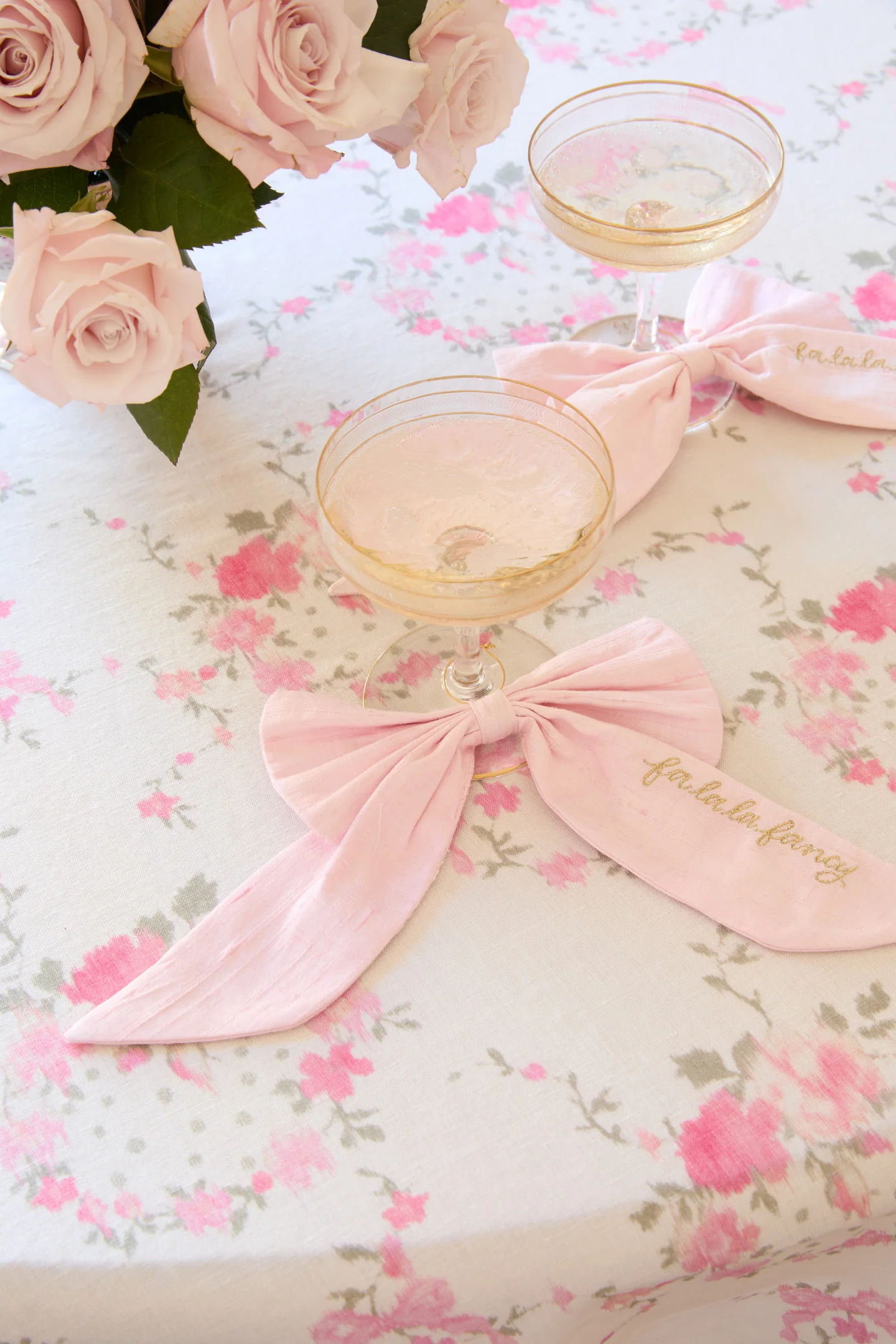 Silk Stemware Dressing Bows - Set Of 2