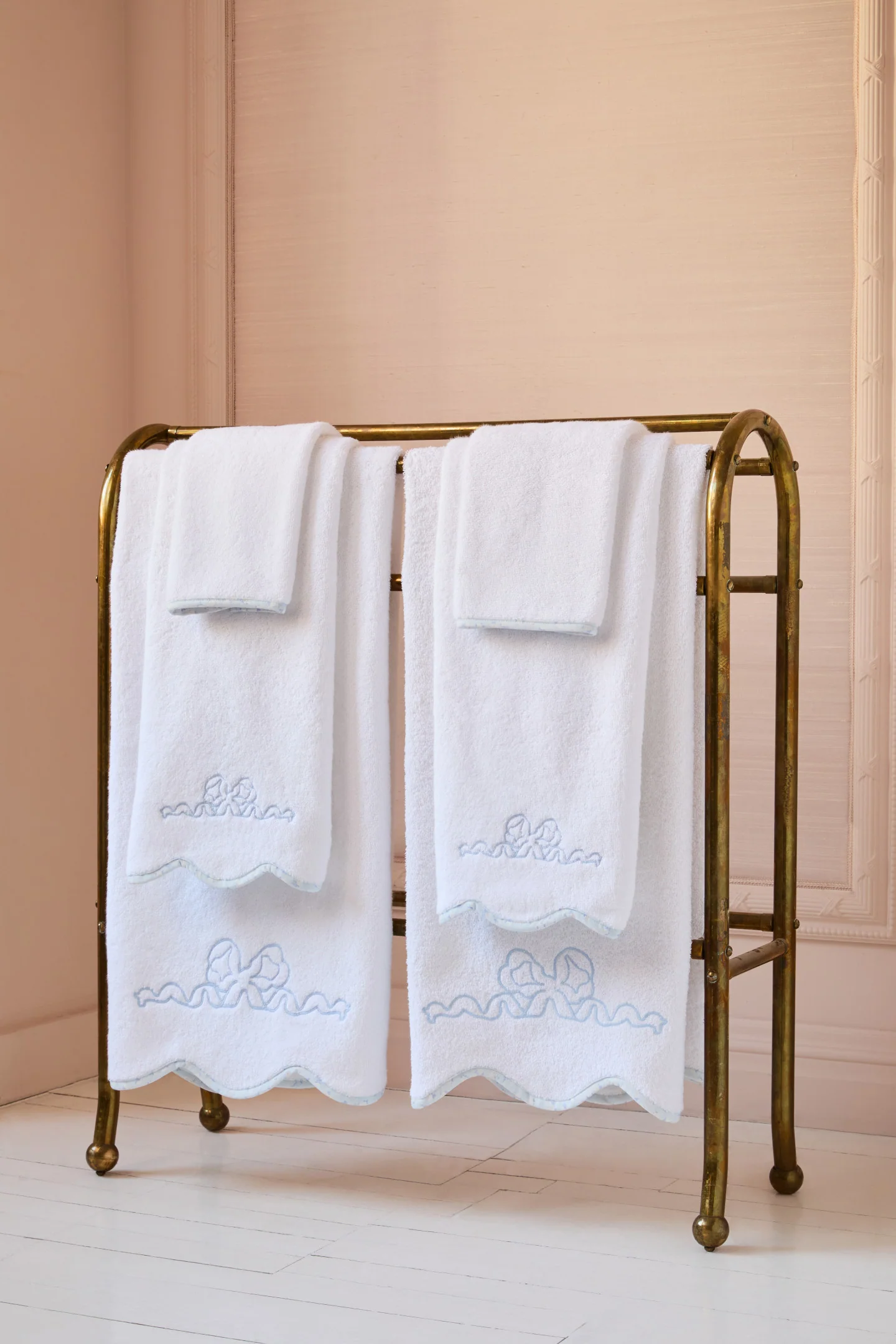 Bow-Embroidered Hand Towel