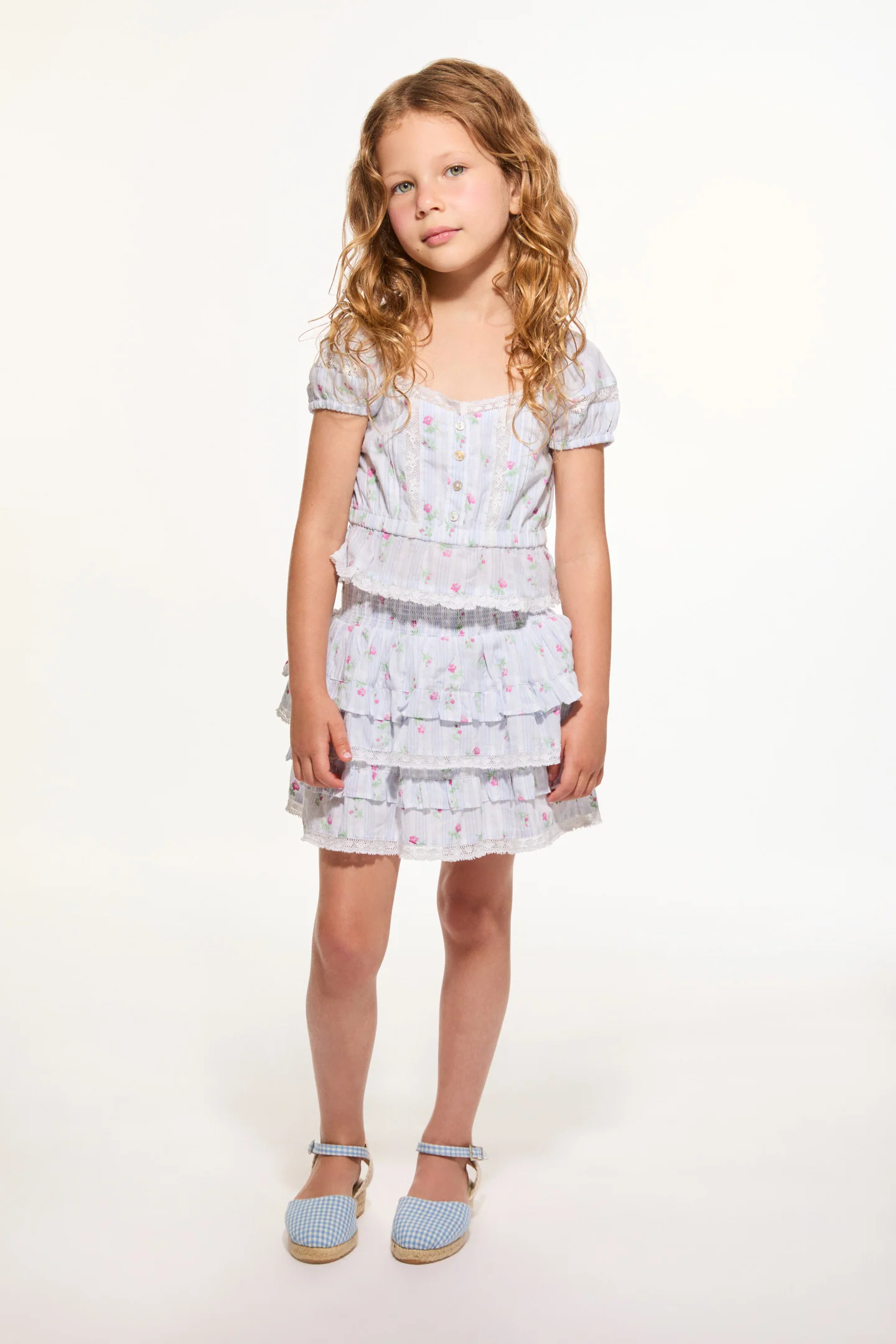 Girls Ottie Floral Striped Top