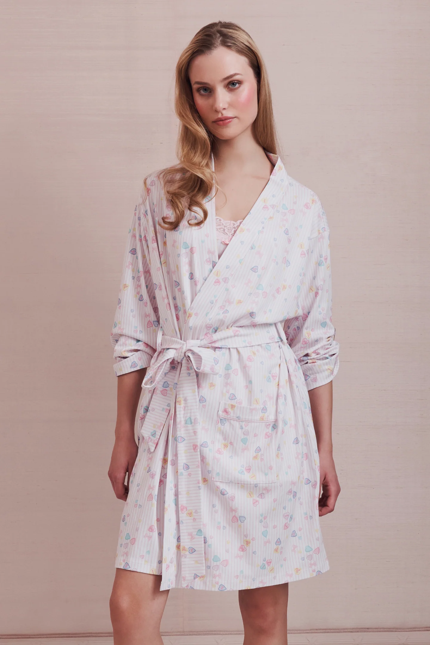 LoveShackFancy x Roller Rabbit Heart Stripe Blake Robe