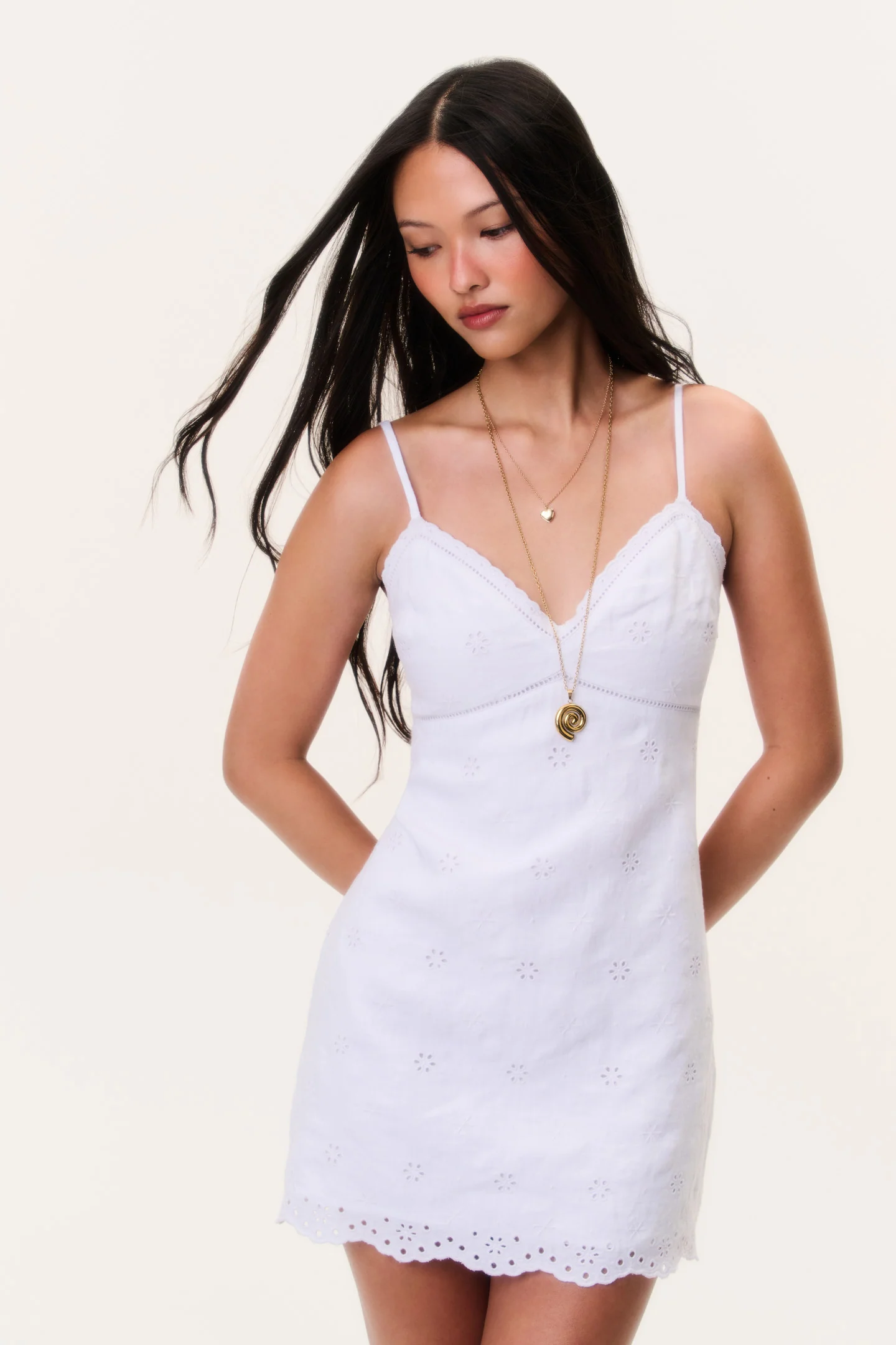 Becklyn Eyelet Linen Mini Dress
