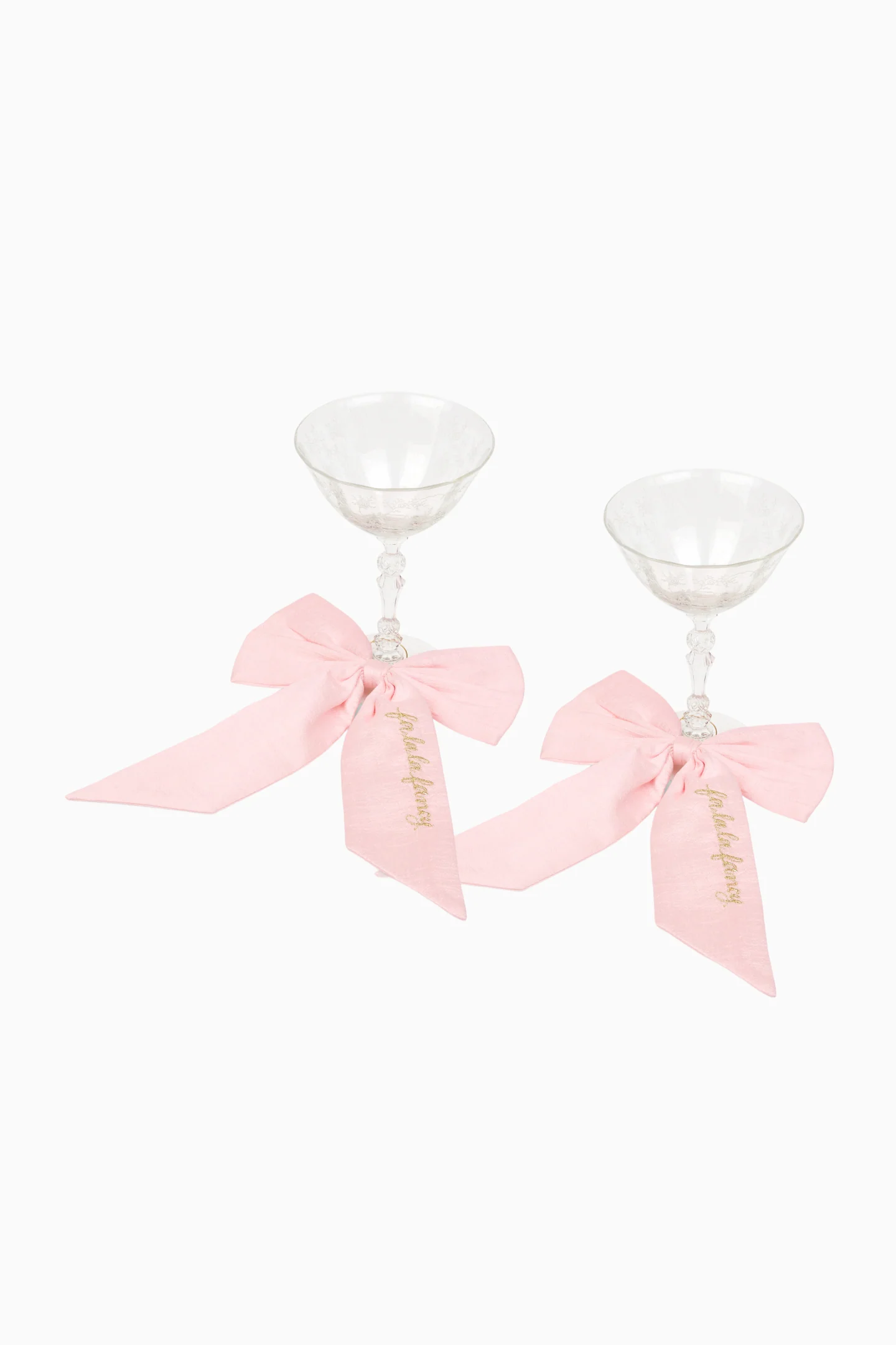 Silk Stemware Dressing Bows - Set Of 2
