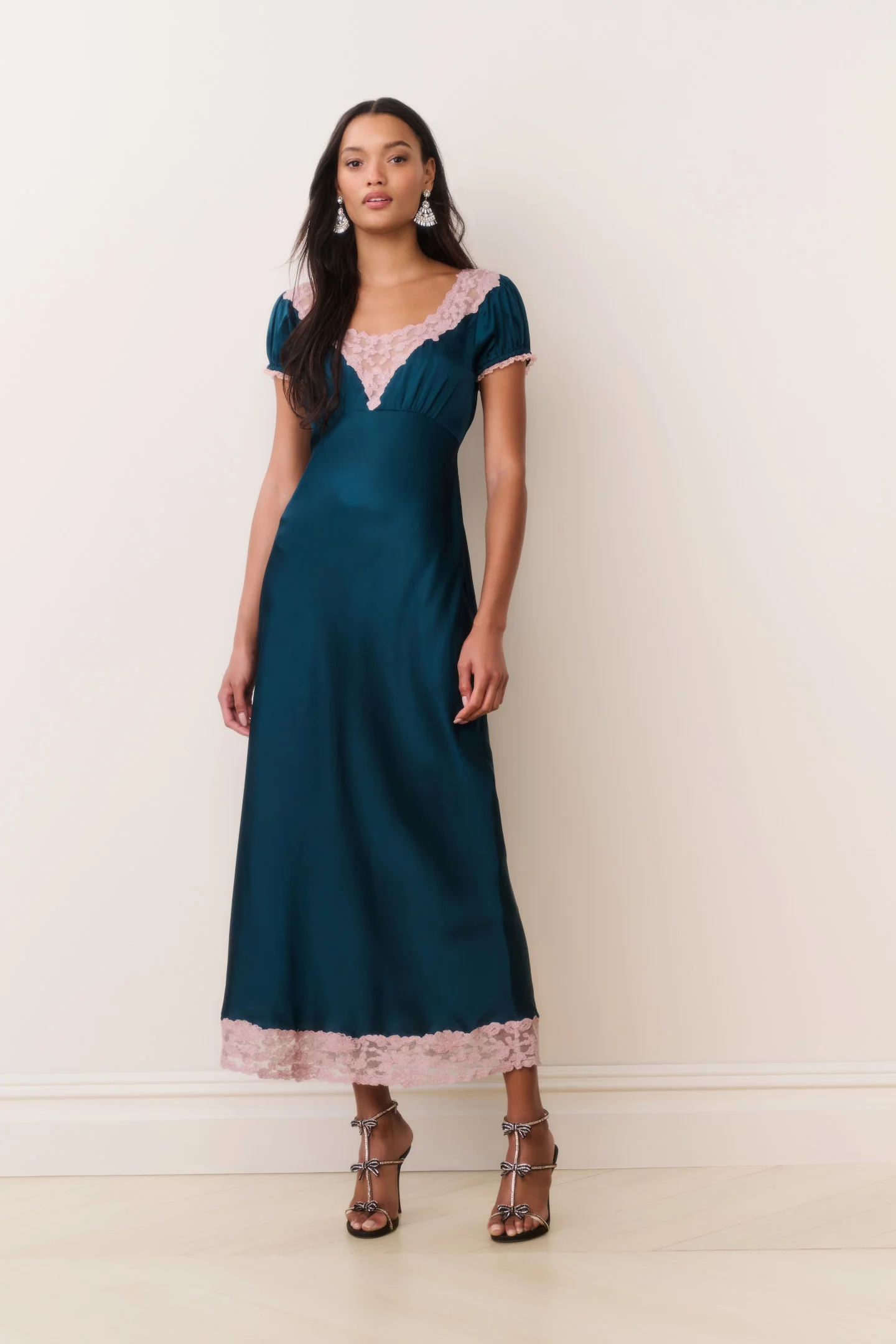 Taylis Satin Lace Maxi Dress