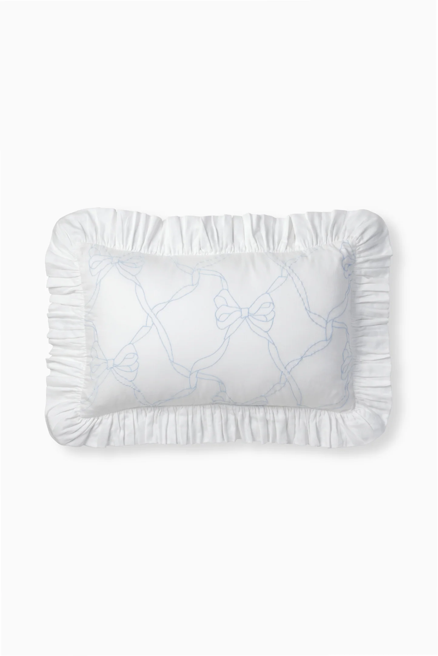 Garden Bow Ruffle Throw Pillow