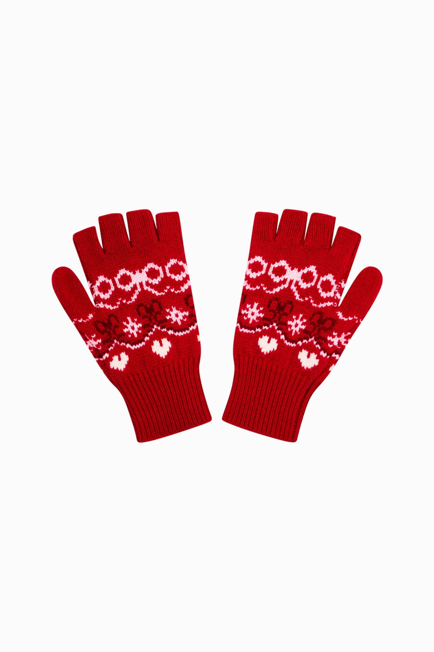 Emeri Wool Fair Isle Fingerless Gloves