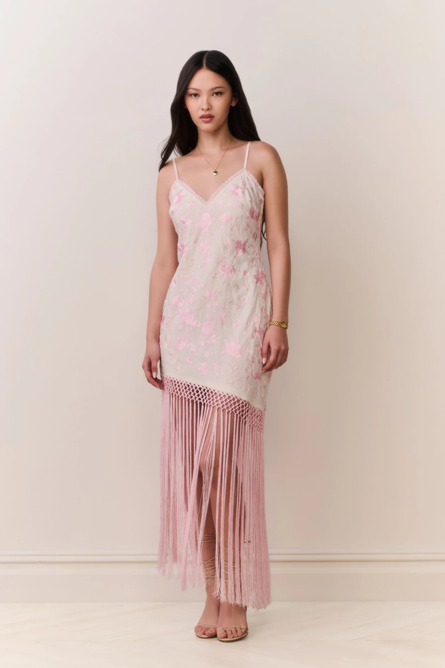 Evalette Floral Fringe Maxi Dress