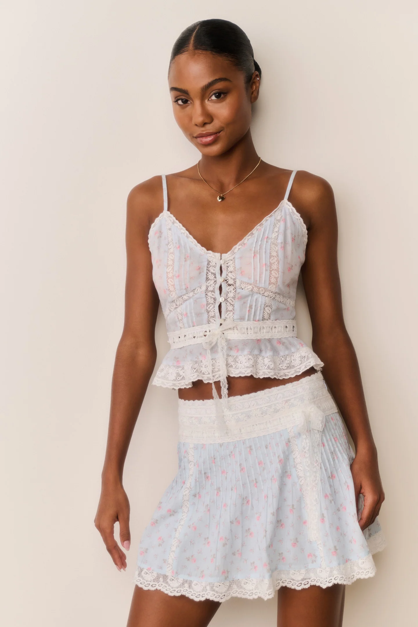 Solena Floral Cotton Mini Skirt