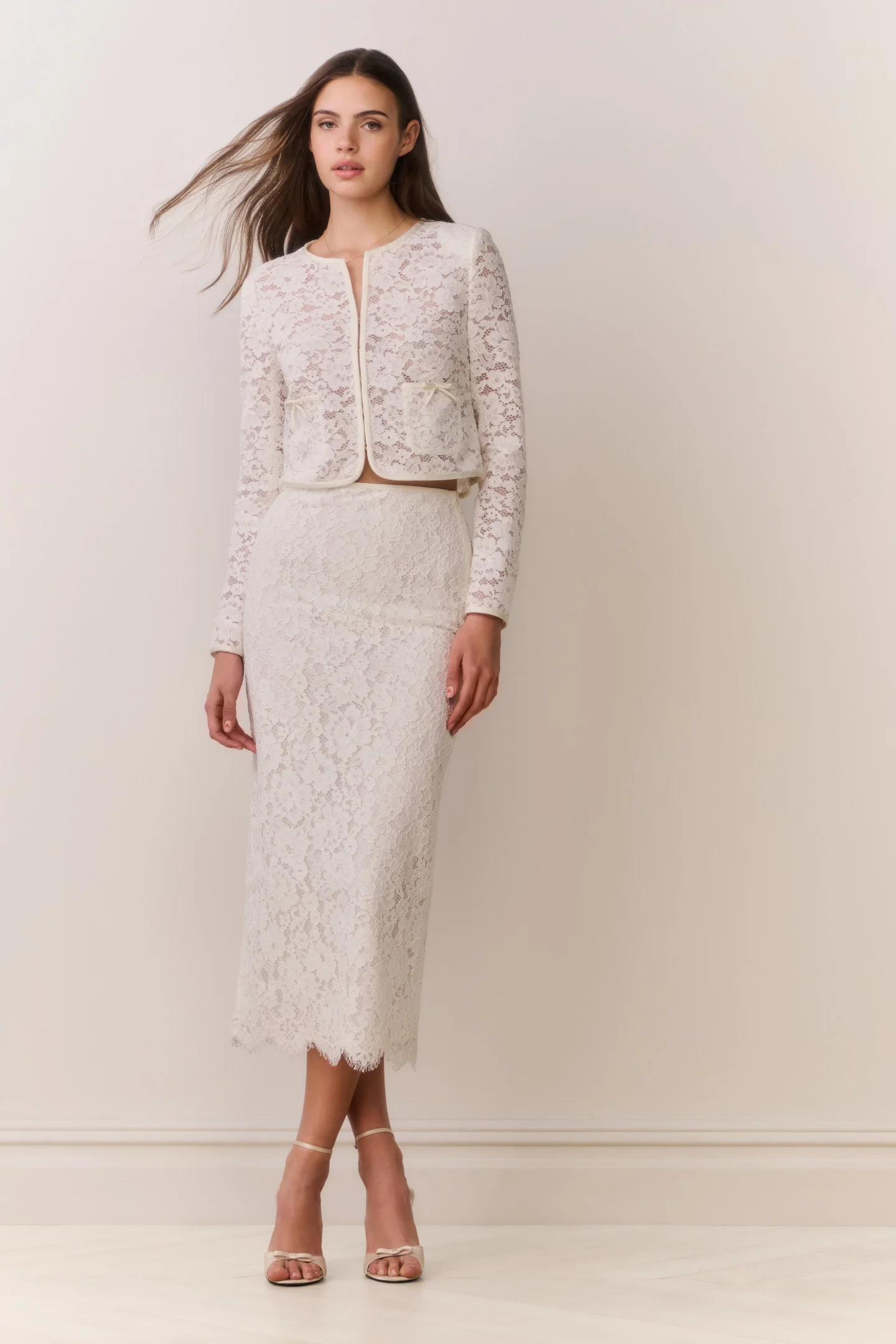Ilse Lace Midi Pencil Skirt