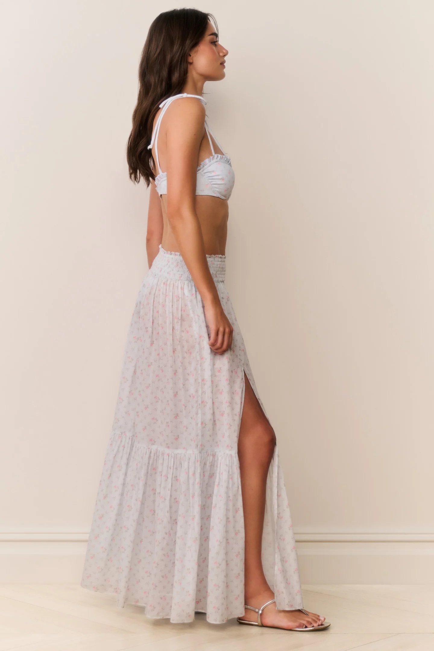 Umber Cotton Maxi Cover-Up Skirt