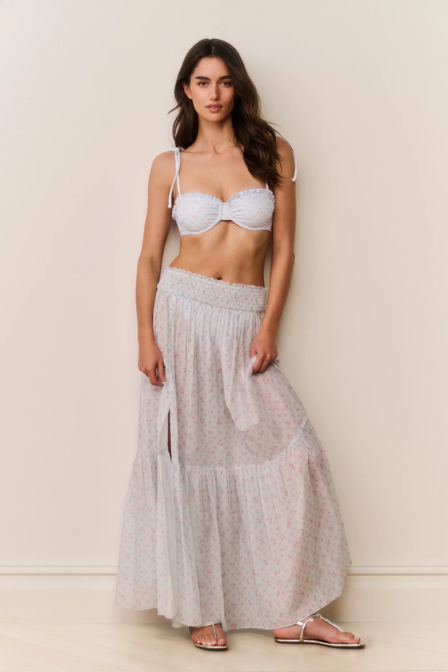 Umber Cotton Maxi Cover-Up Skirt