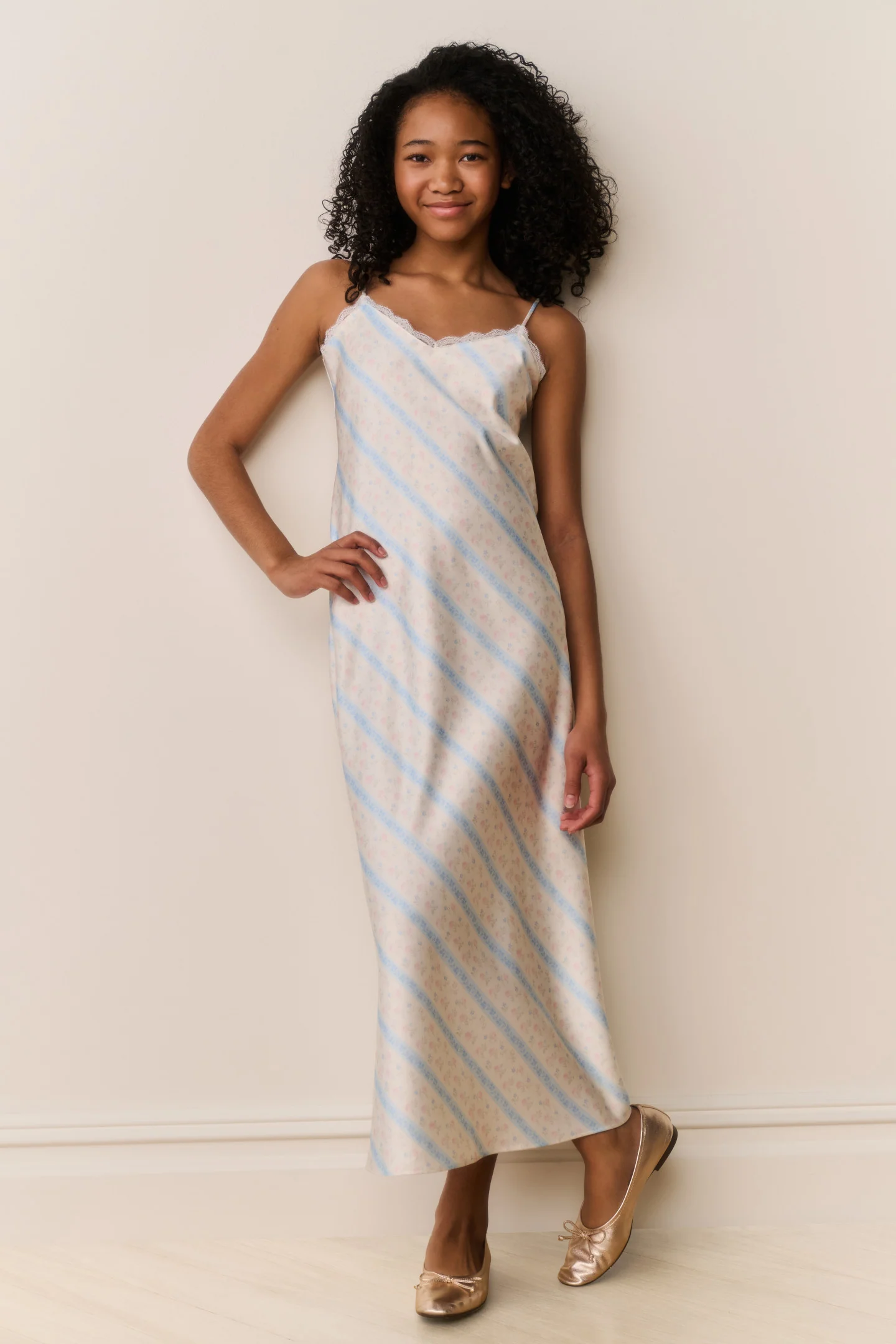 Tween Adelise Floral Stripe Maxi Dress