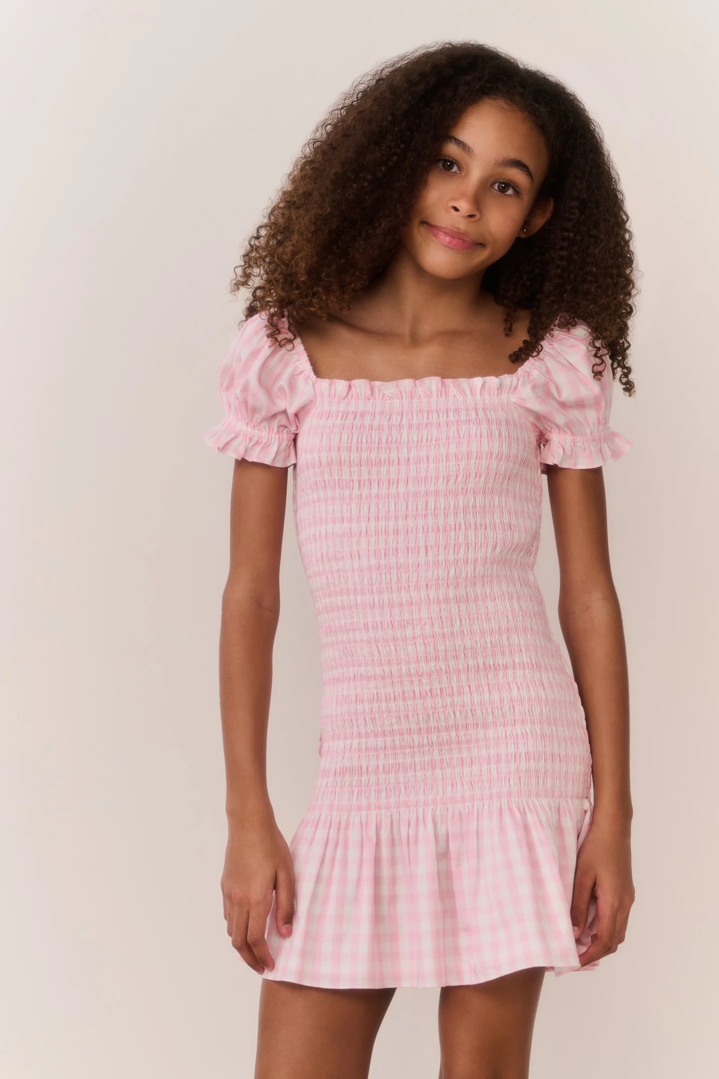 Tween Mosa Cotton Gingham Dress