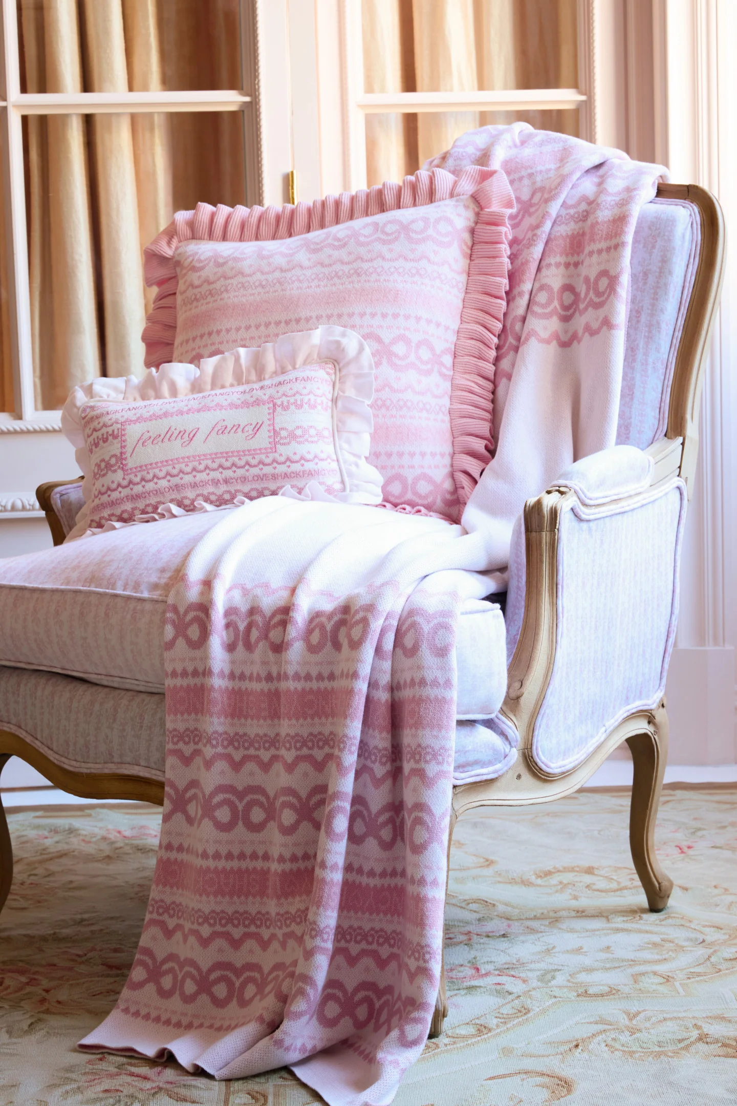 Fair Isle Jacquard Knit Throw Pillow