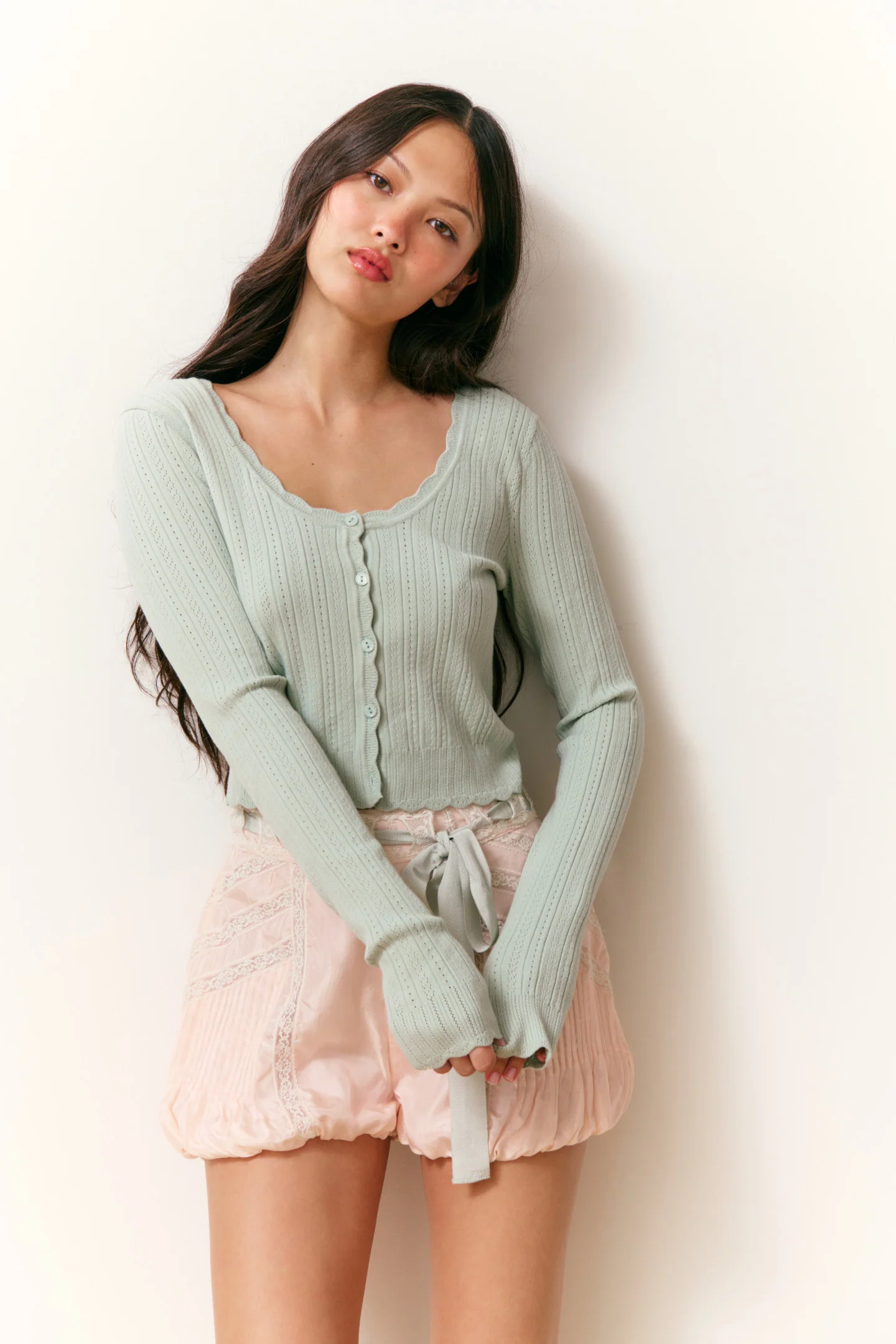Martti Stretch Pointelle Cardigan Martti Stretch Pointelle Cardigan