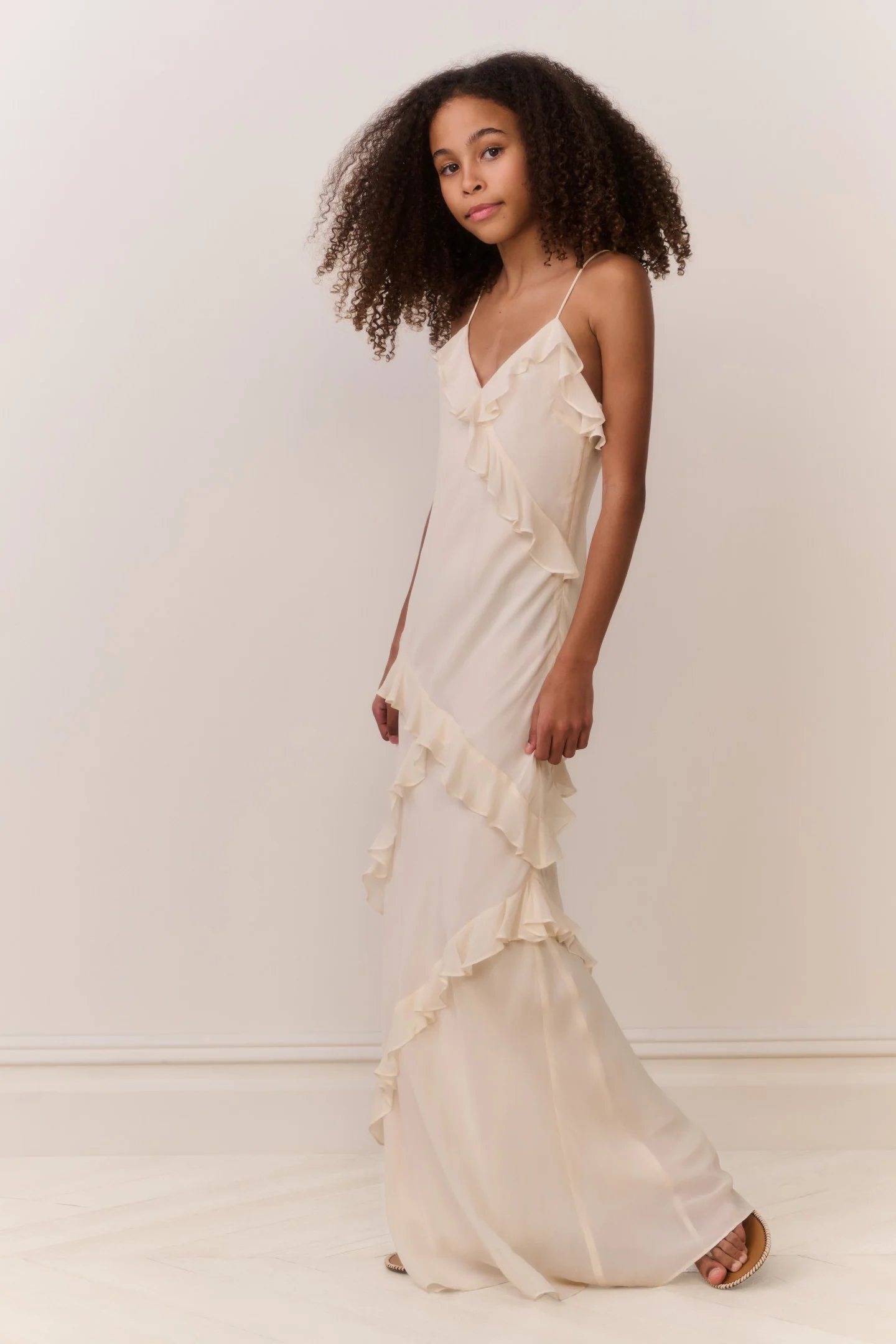 Tween Mini Rialto Cream Maxi Dress