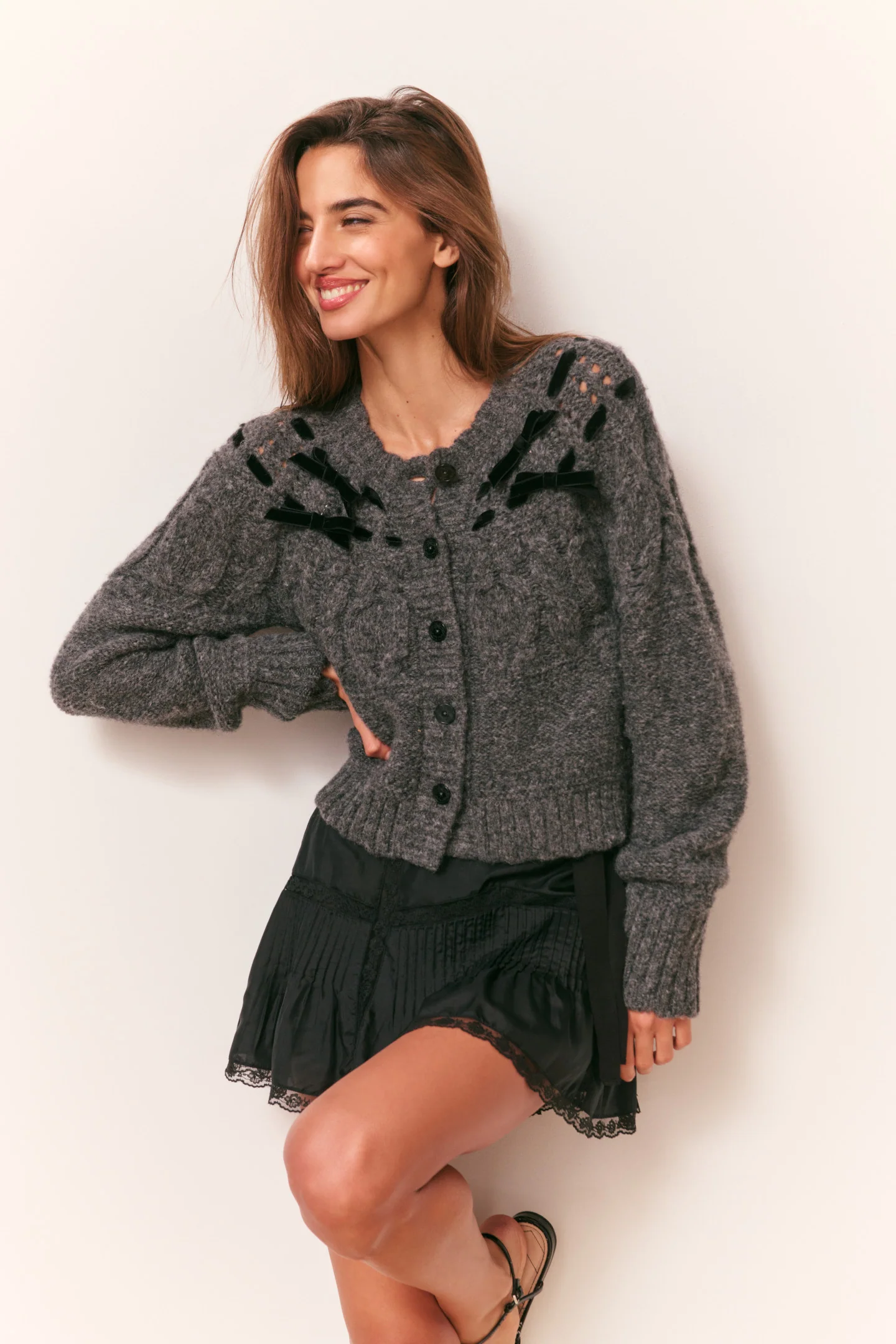 Clementian Alpaca-Blend Ribbon Cardigan