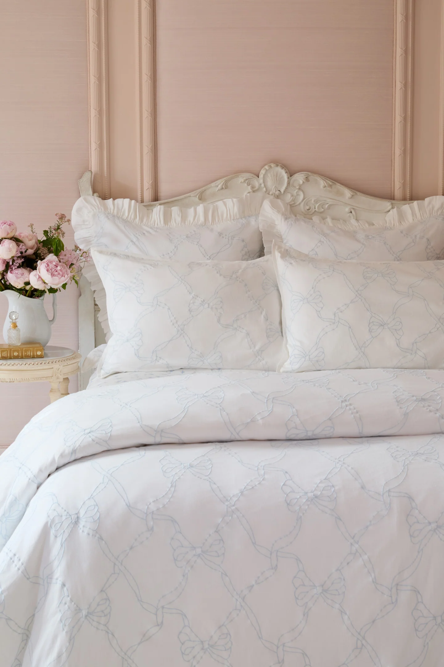 Garden Bow Ruffle Euro Pillow Sham Set Of 2
