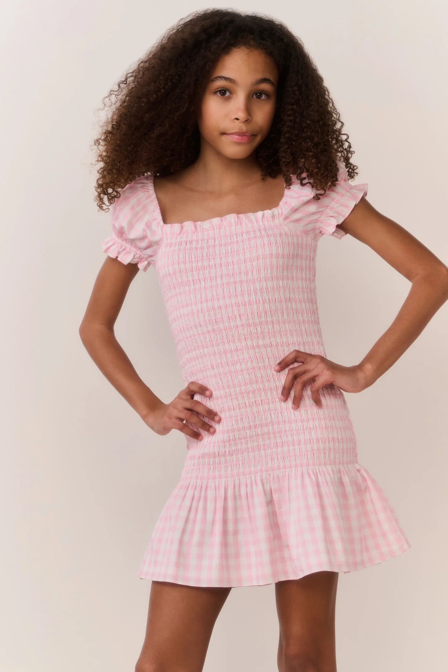Tween Mosa Cotton Gingham Dress