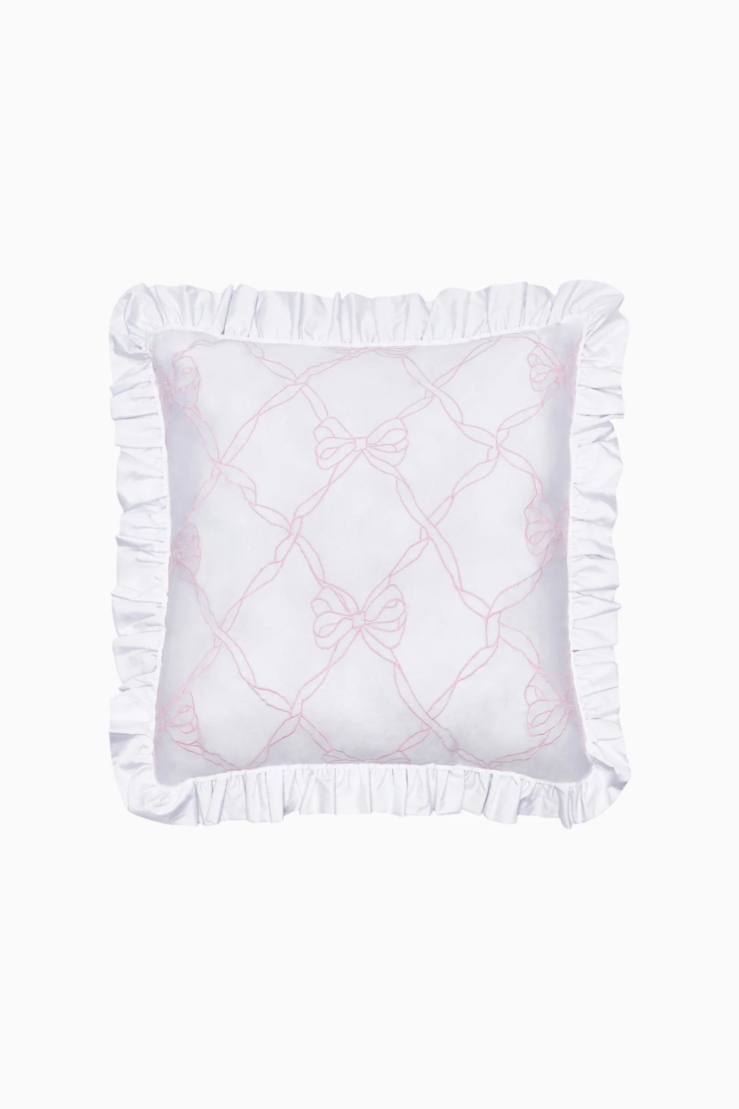 Embroidered Ruffle Euro Pillow