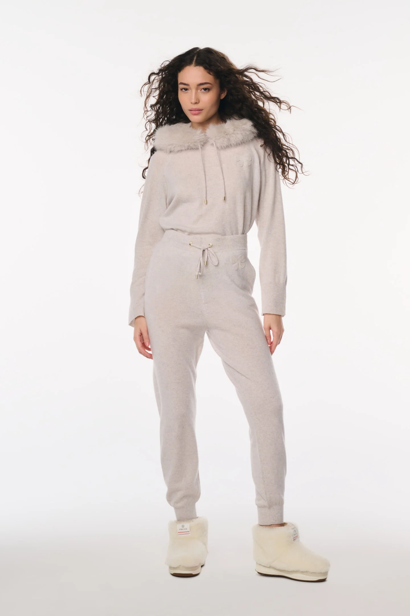 LoveShackFancy x MAX&MOI Bolo Wool-Cashmere Joggers