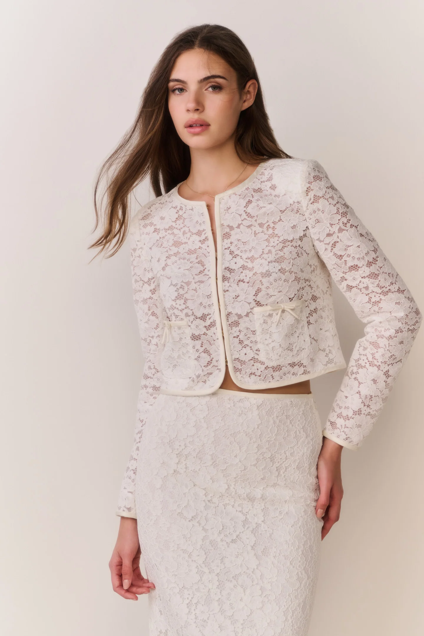 Junetta Cropped Lace Jacket