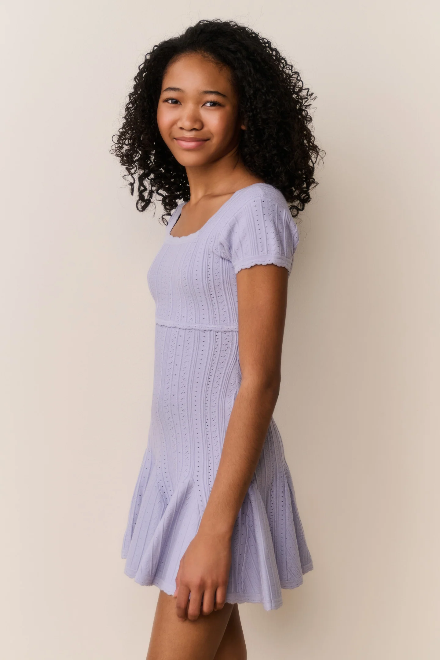Tween Daffron Stretch Pointelle Dress