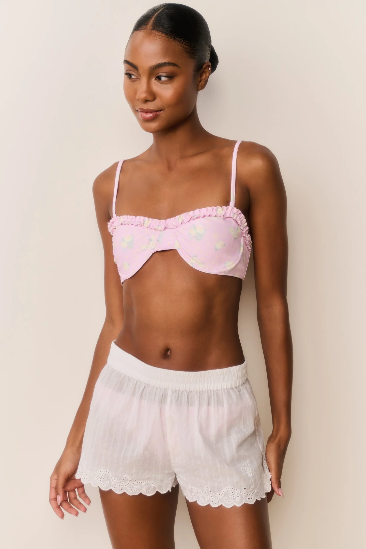 Ocean Embroidered Cotton Cover-Up Shorts