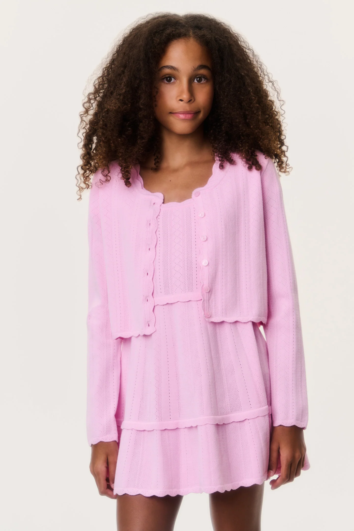 Tween Stretch Pointelle Gemna Cardigan