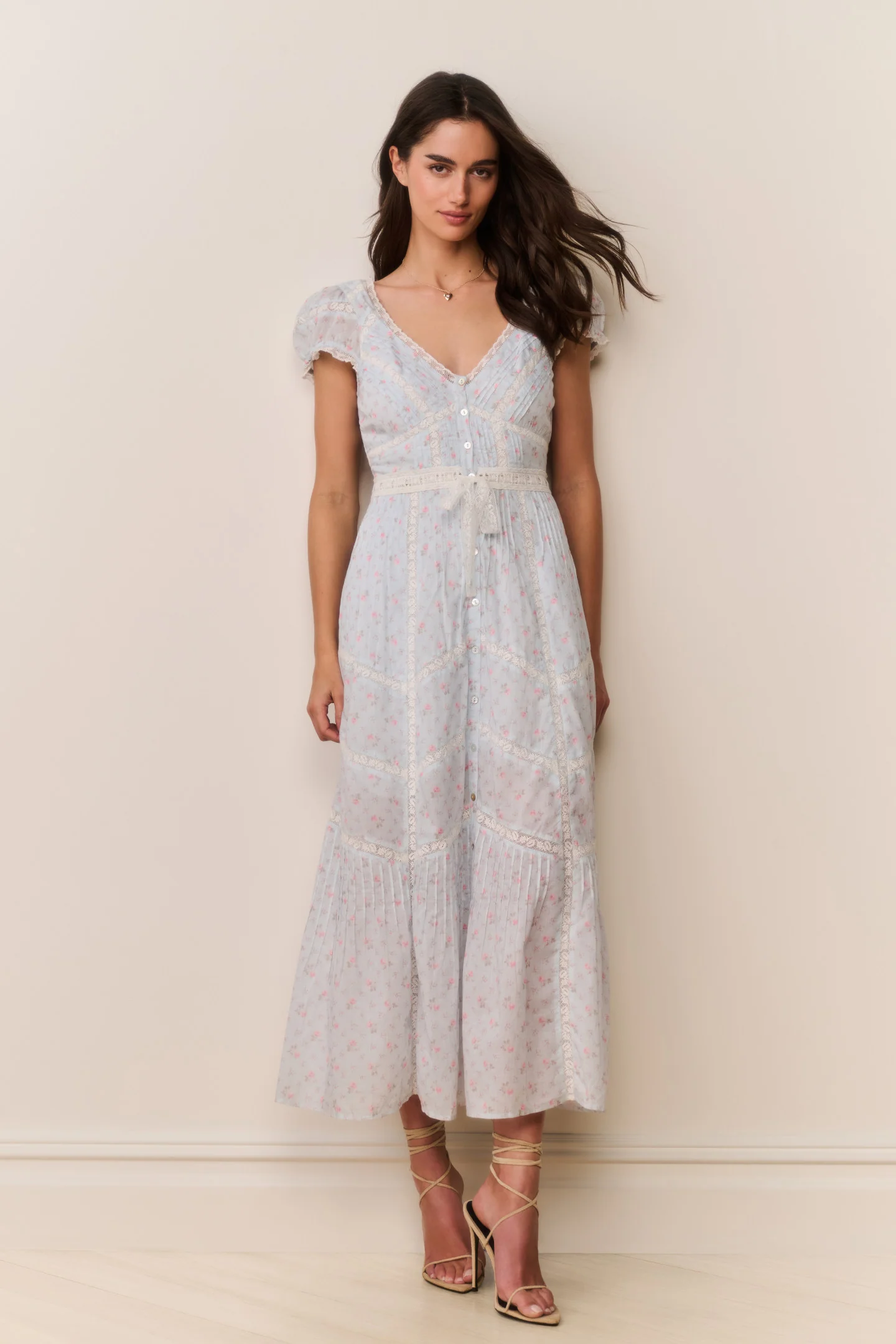 Aurela Floral Cotton Midi Dress