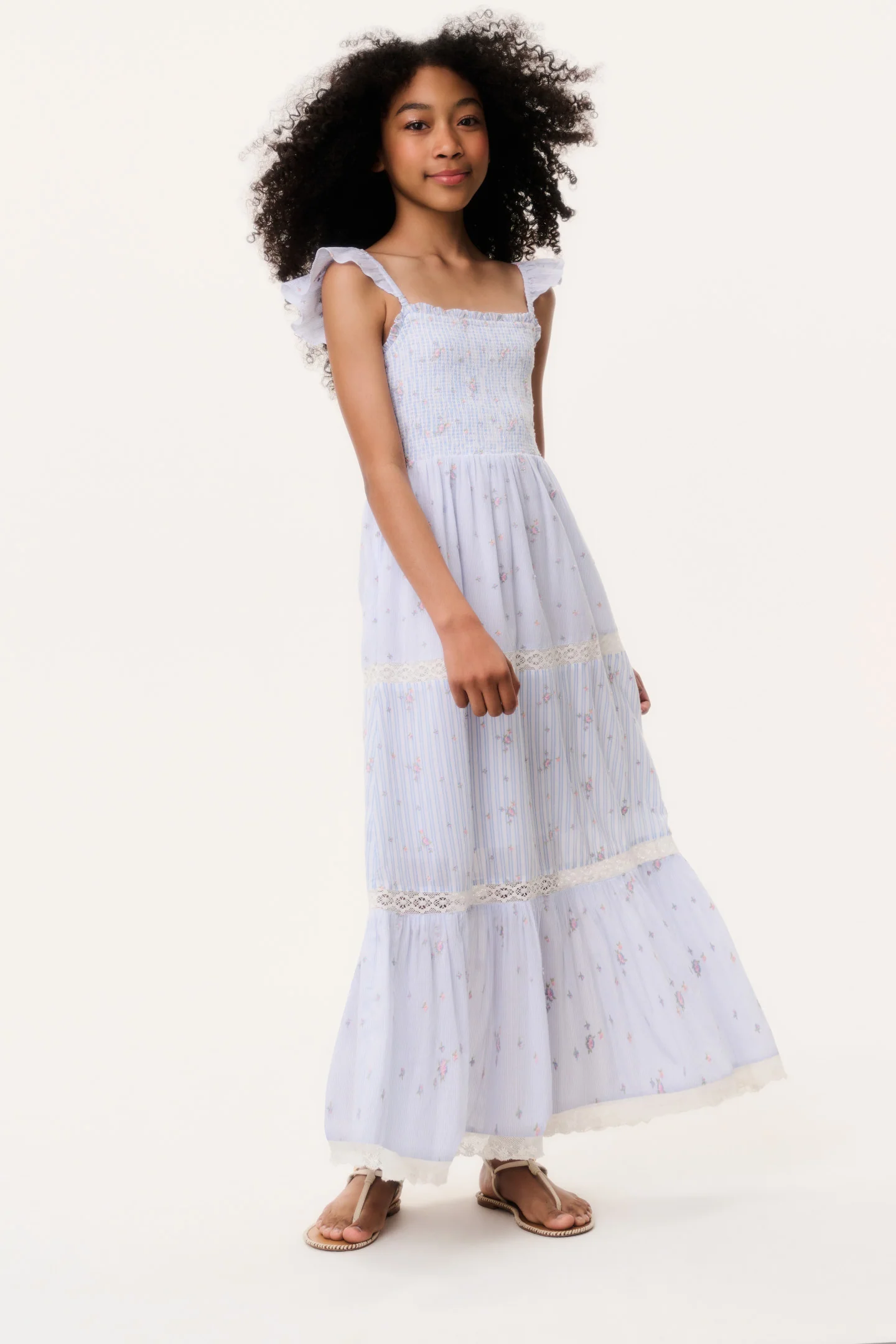 Tween Rhiannon Striped Floral Dress