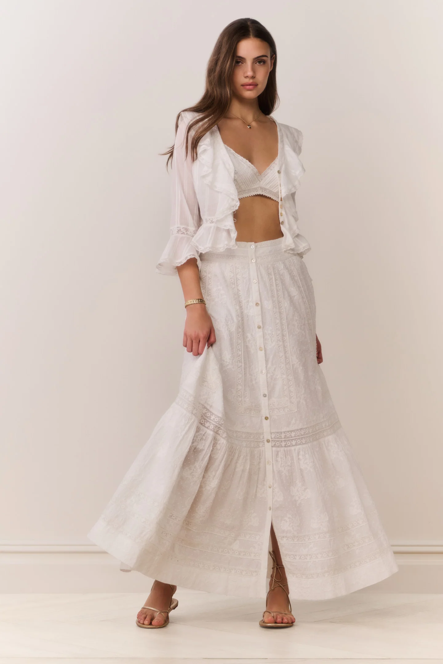 Araminta Cotton Victorian Maxi Skirt