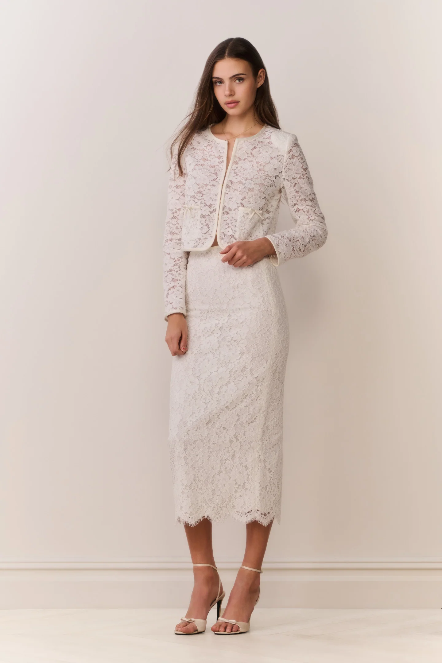 Ilse Lace Midi Pencil Skirt