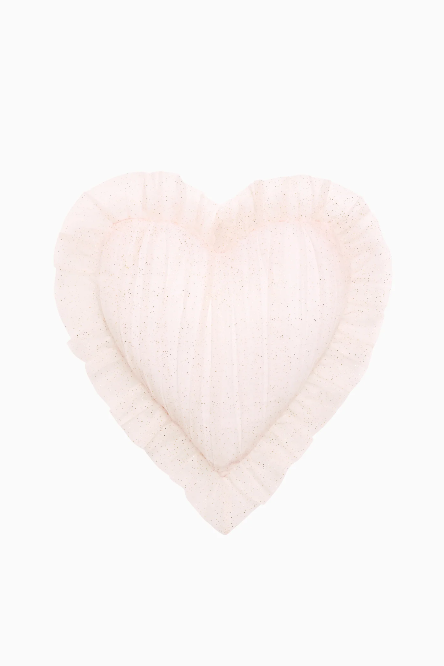 Tulle Ruffle Heart Pillow