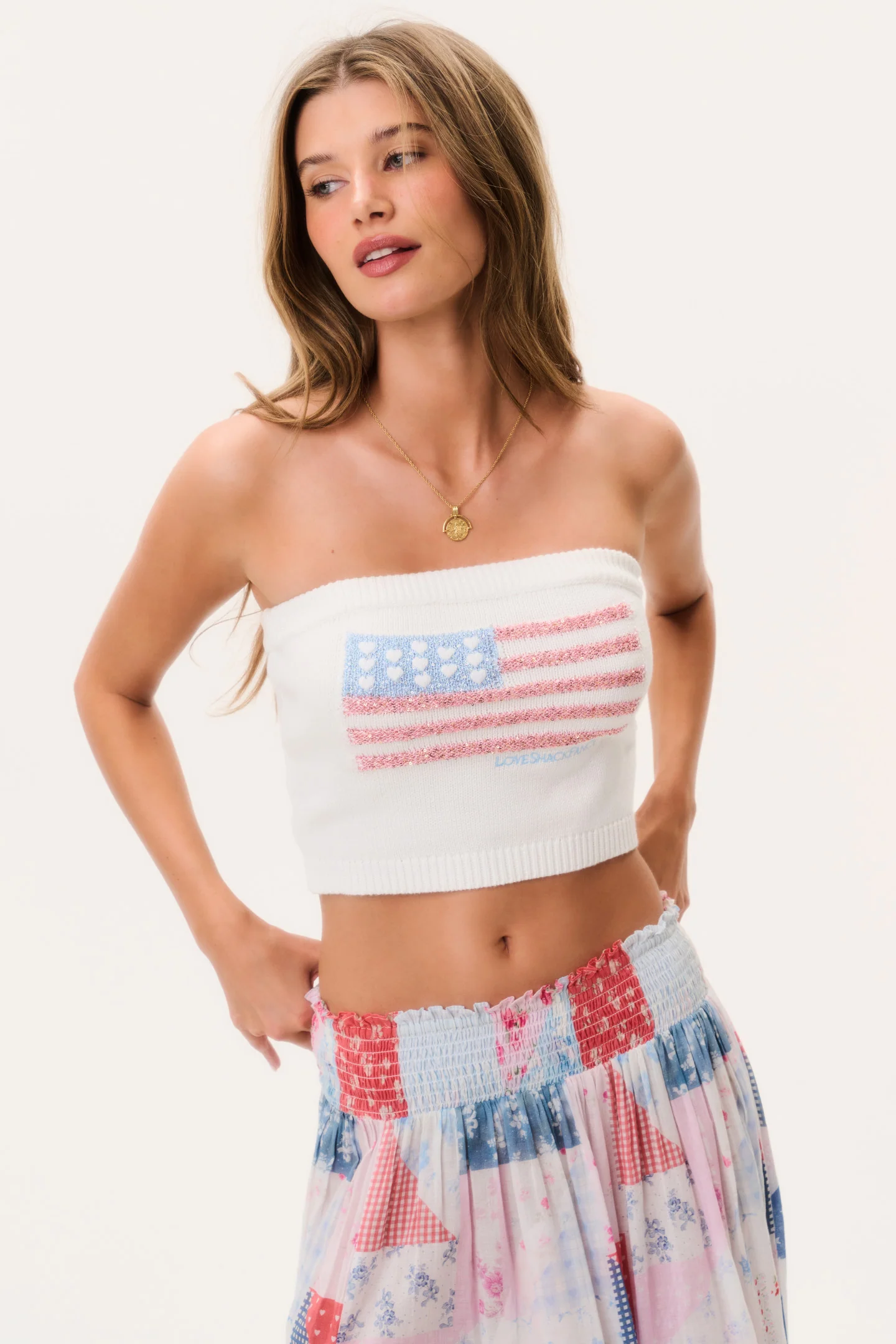 Deserae Sparkle Americana Tube Top