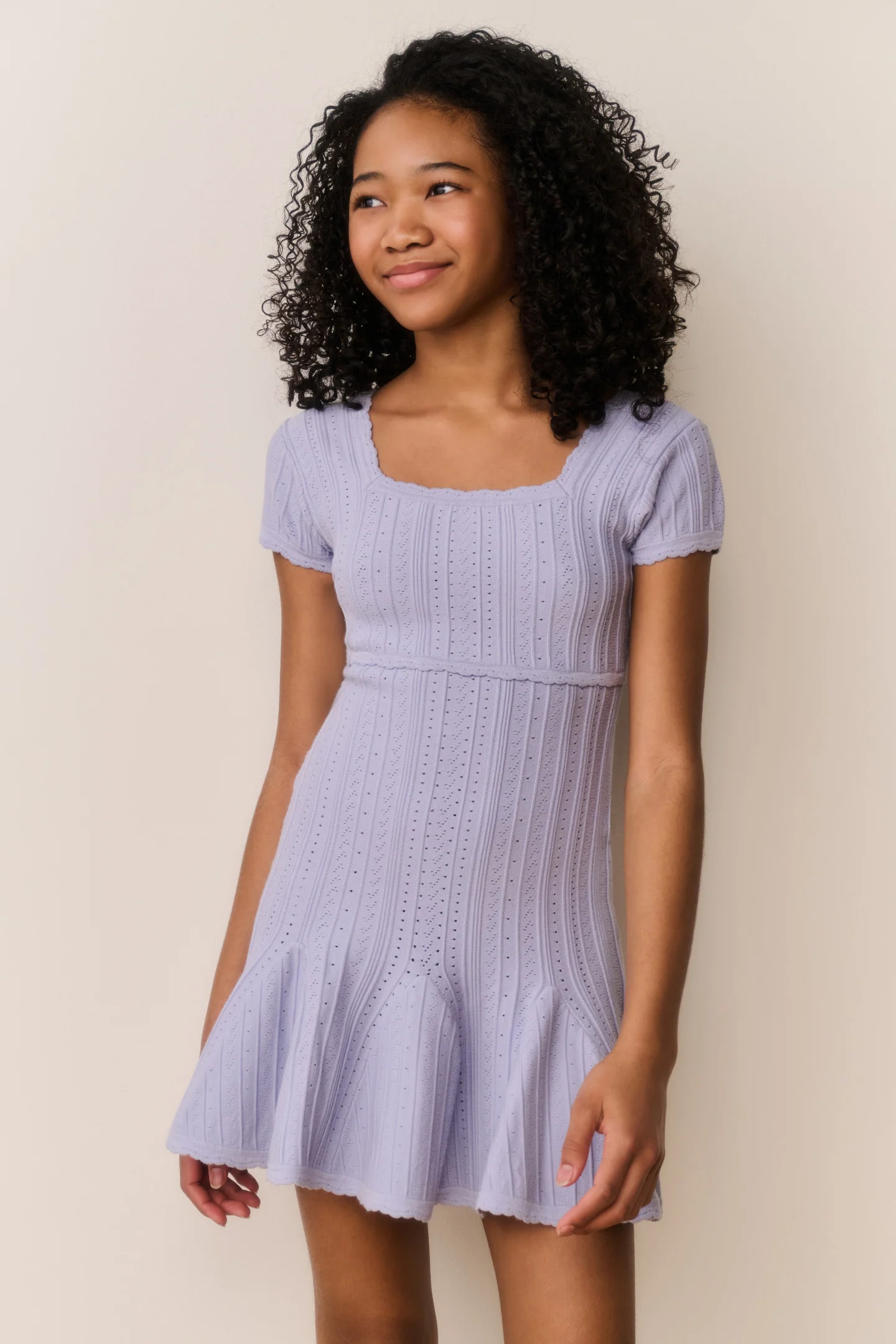 Tween Daffron Stretch Pointelle Dress